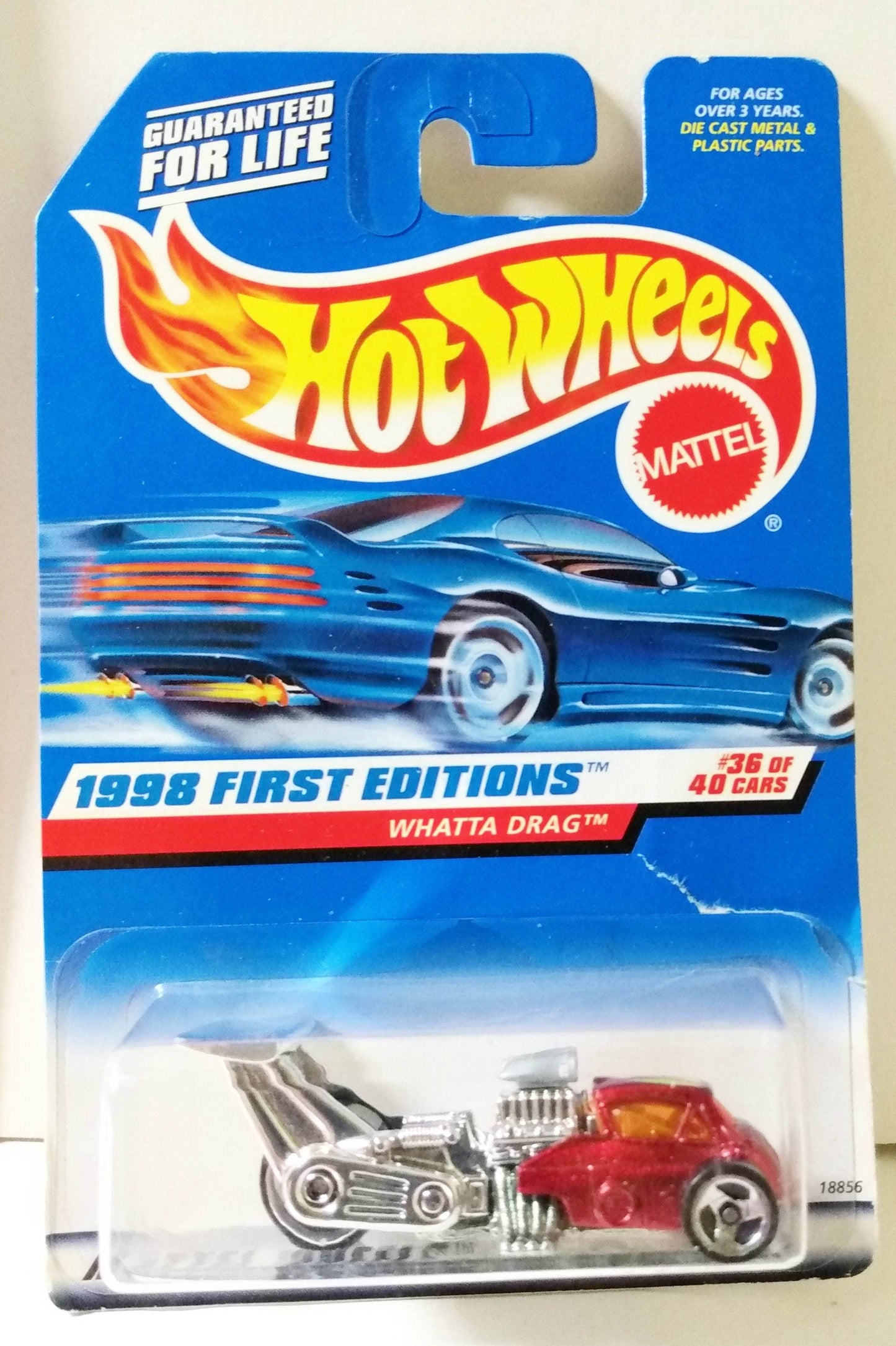 Hot Wheels 1998 First Editions Whatta Drag Collector #673 3-Wheel Car - TulipStuff