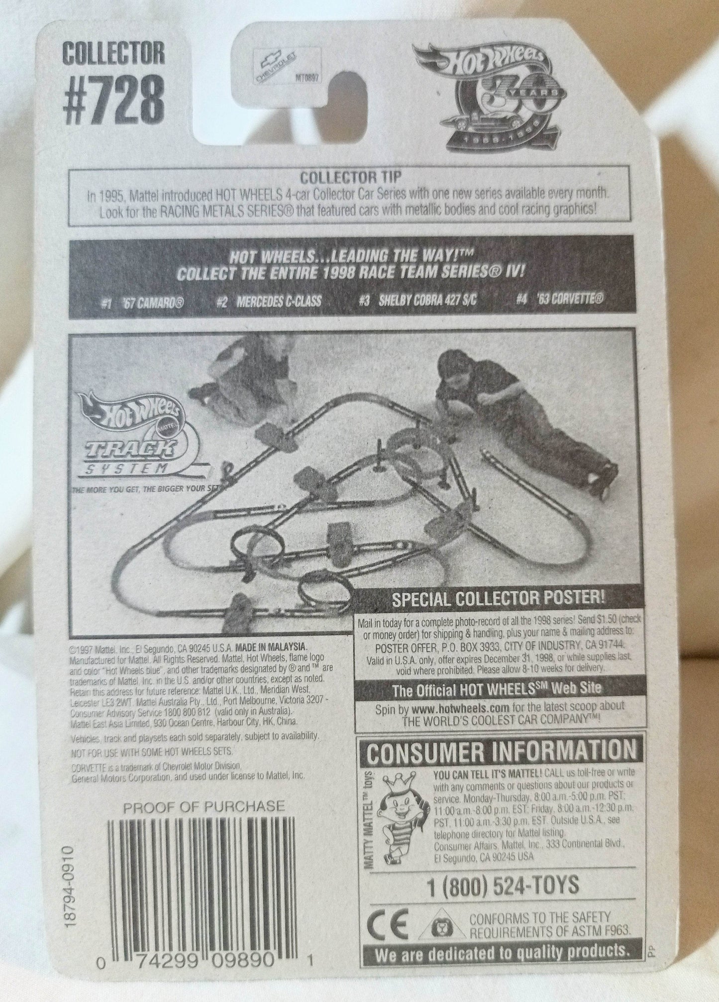 Hot Wheels Race Team IV '63 Split Window Corvette Collector #728 - TulipStuff