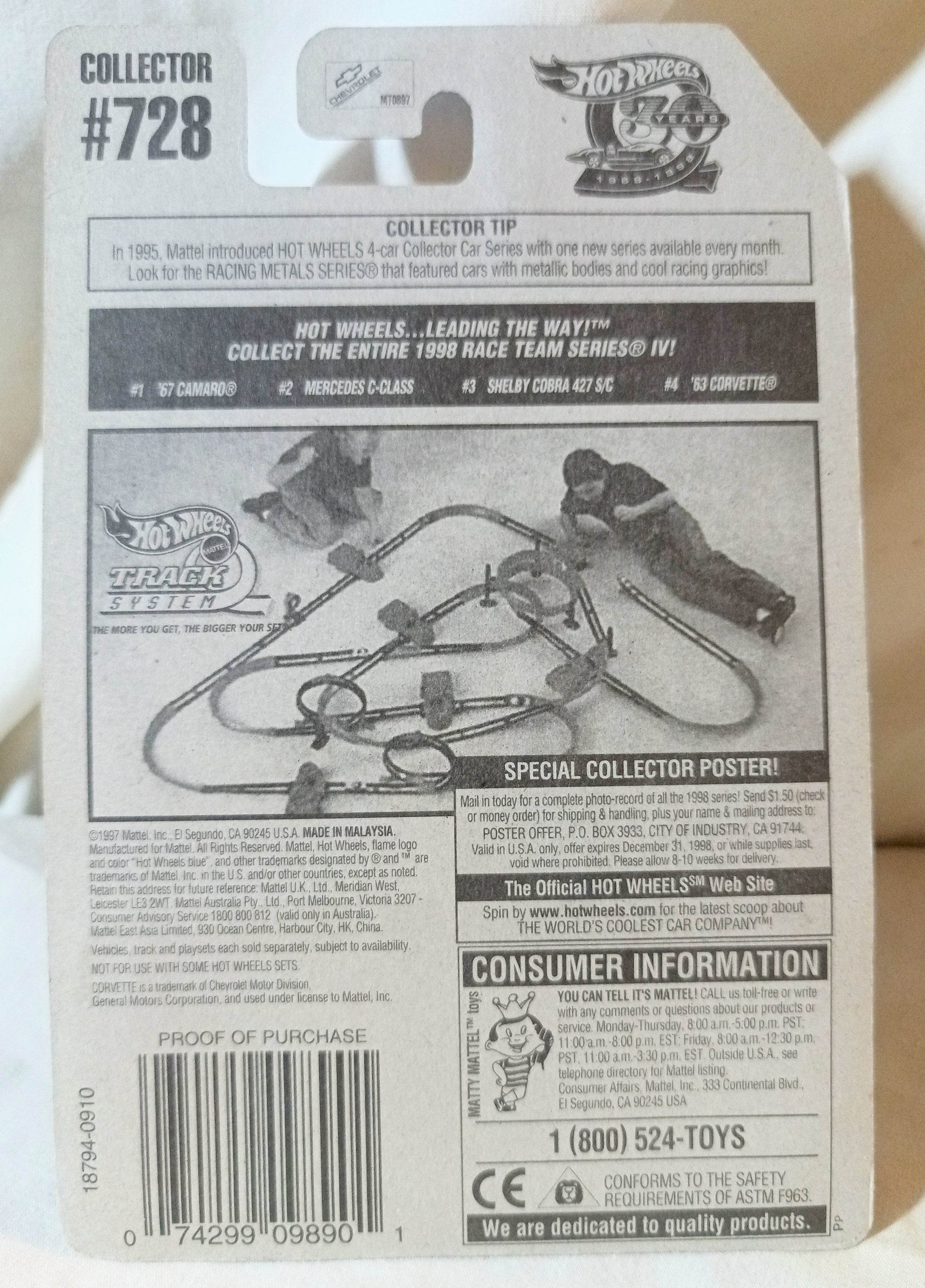 Hot Wheels Race Team IV '63 Split Window Corvette Collector #728 - TulipStuff