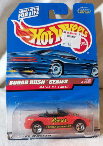 Hot Wheels #741 Sugar Rush Mazda MX-5 Miata Reese's Peanut Butter Cups - TulipStuff