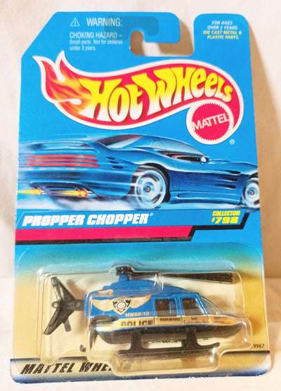 Hot Wheels Collector #798 Propper Chopper Police Helicopter 1998 - TulipStuff