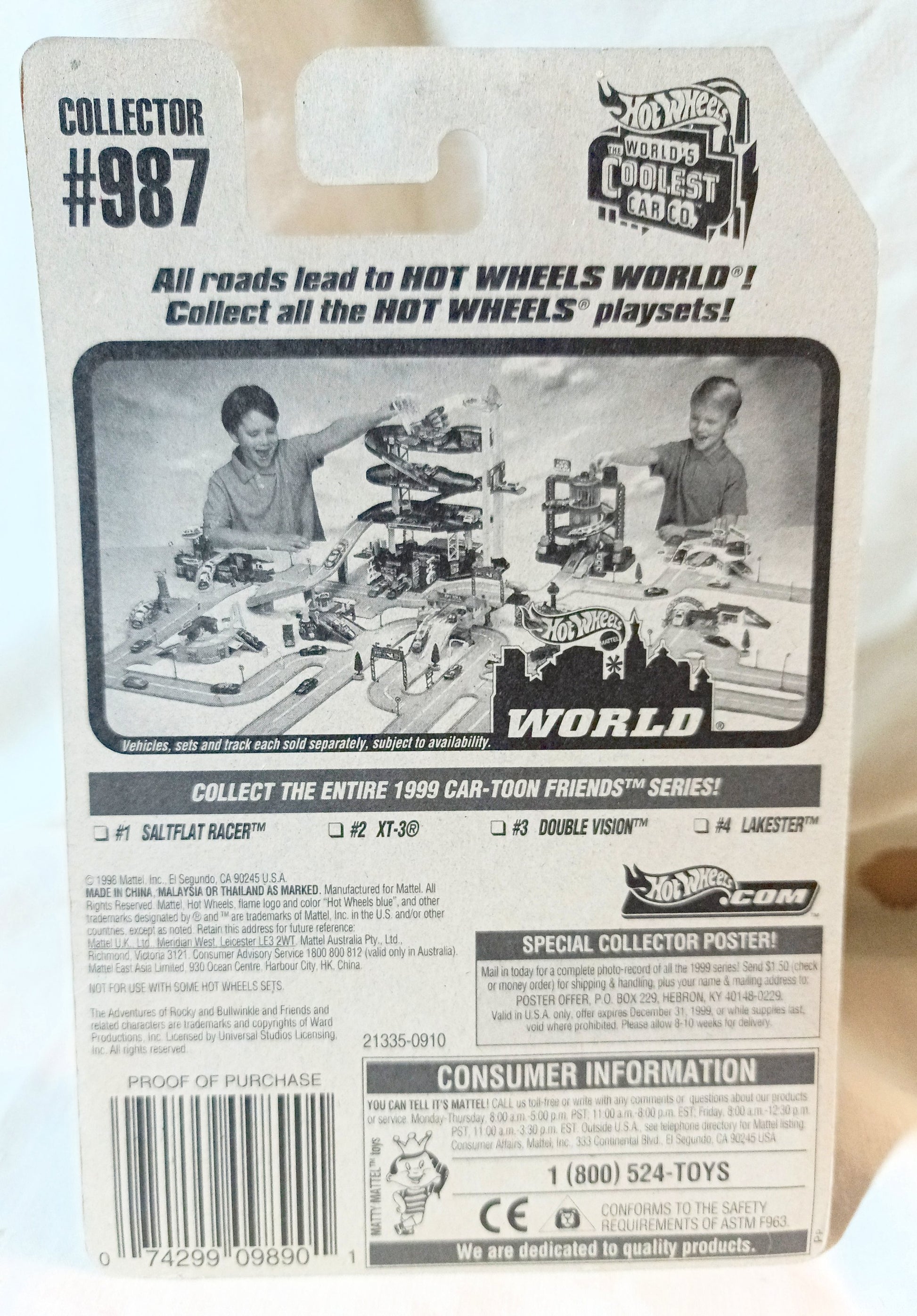 Hot Wheels Car-Toon Friends Series Double Vision Collector #987 1999 - TulipStuff