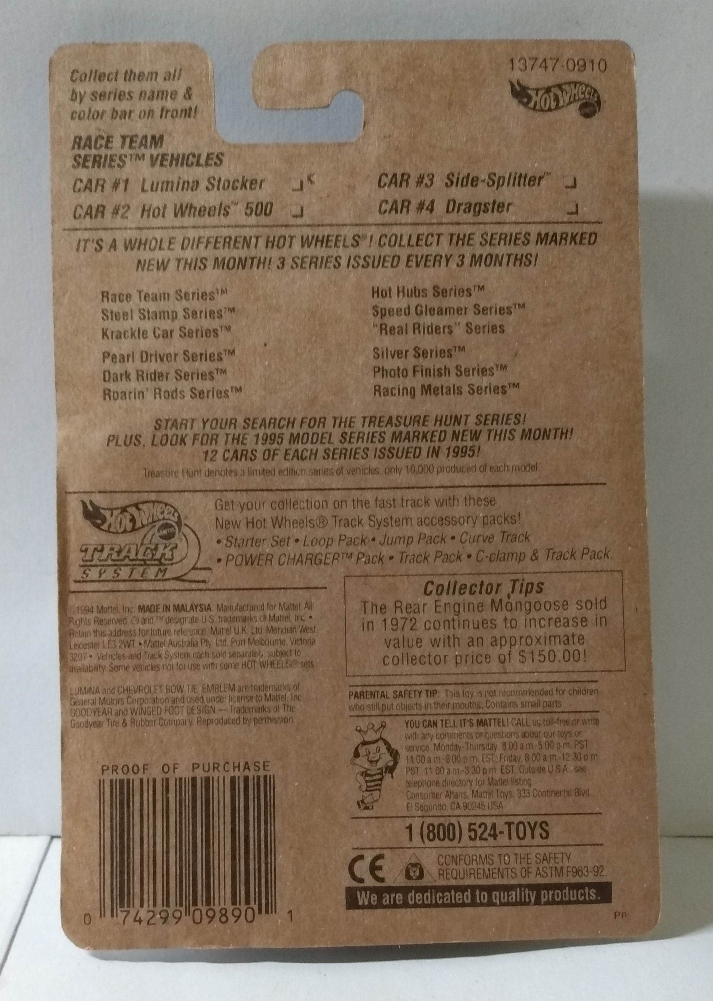 Hot Wheels Race Team Series 2-Pack #3 Side-Splitter #2 Hot Wheels 500 1995 - TulipStuff