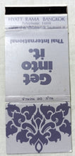 Load image into Gallery viewer, Hyatt Rama Bangkok Thailand Hotel Matchbook Cover 1970&#39;s - TulipStuff
