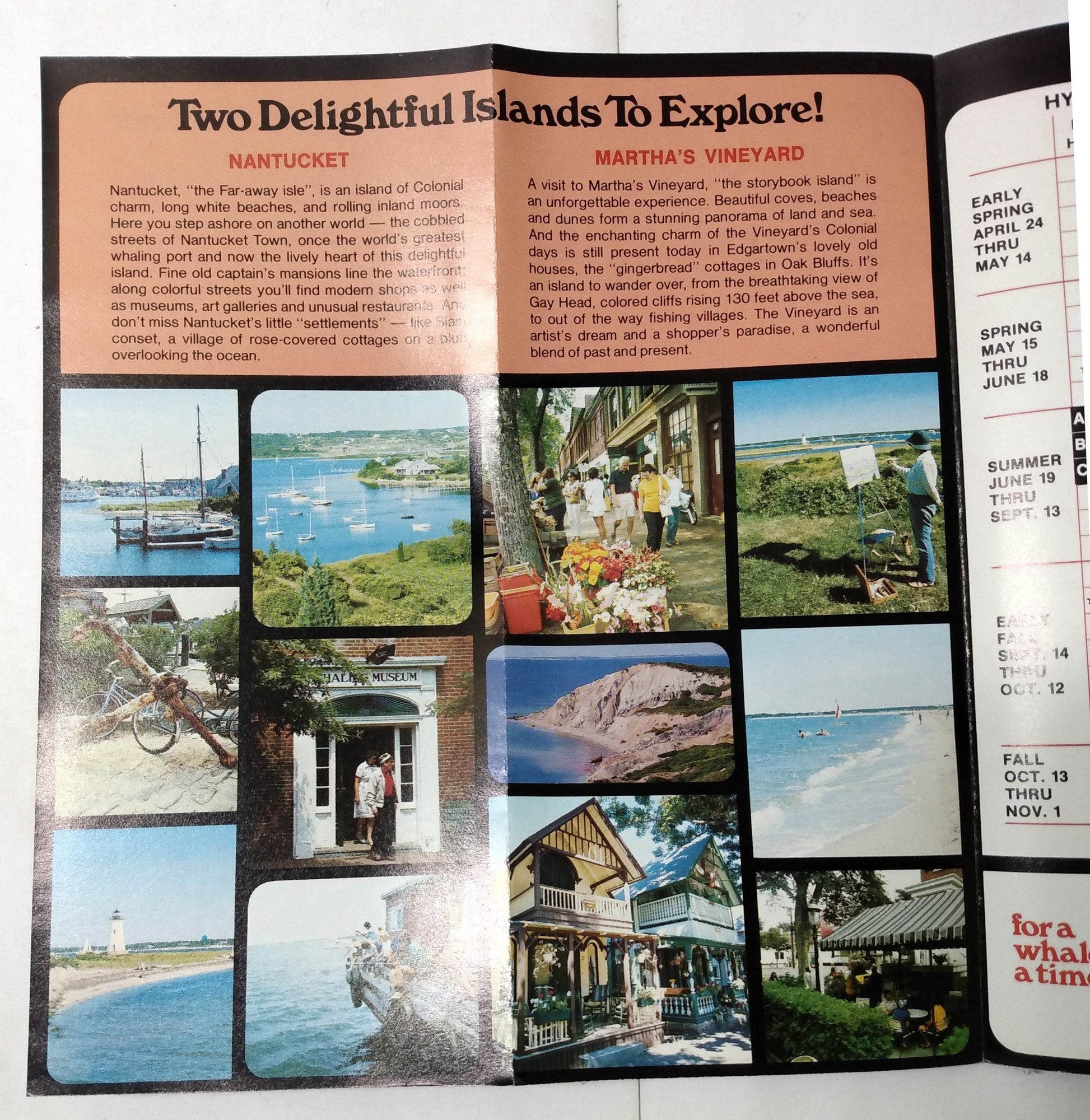 Hy-Line Nantucket Martha's Vineyard Island Cruises 1981 Brochure - TulipStuff