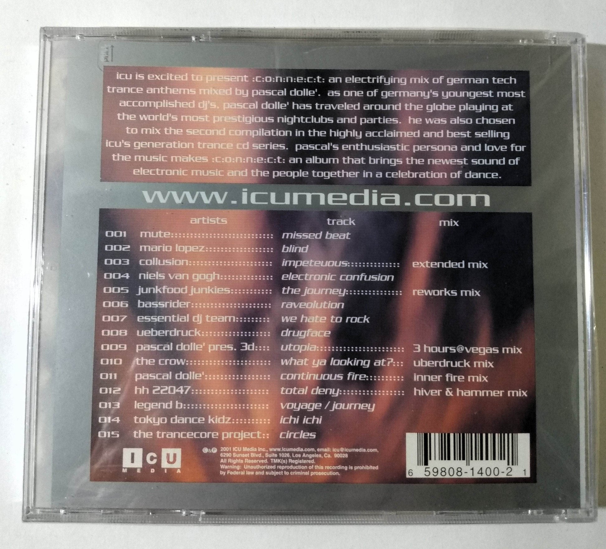 International Club Union Connect Pascal Dolle Hard Trance Album CD 2001 - TulipStuff
