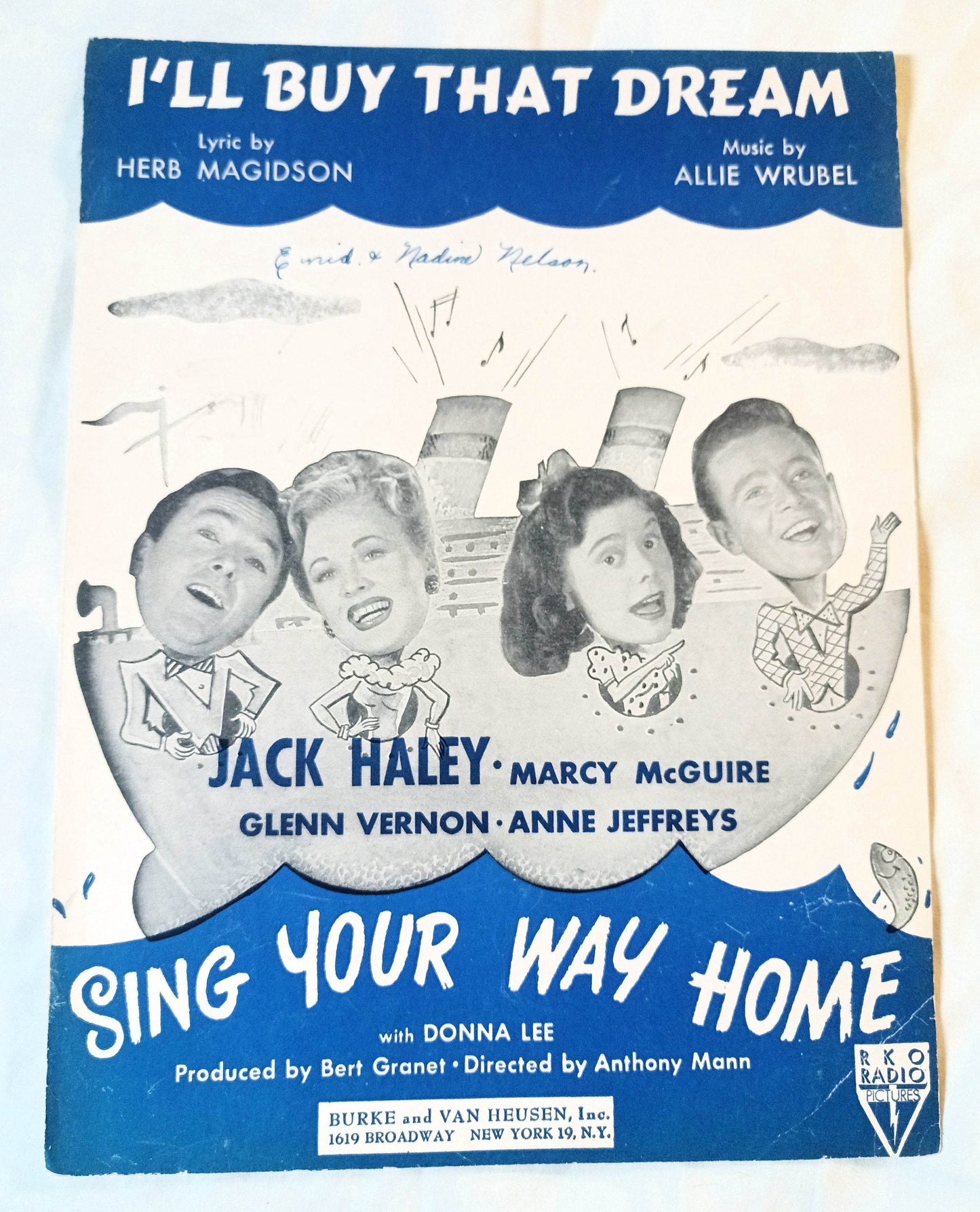 I'll Buy That Dream Sing Your Way Home Jack Haley Sheet Music 1945 - TulipStuff