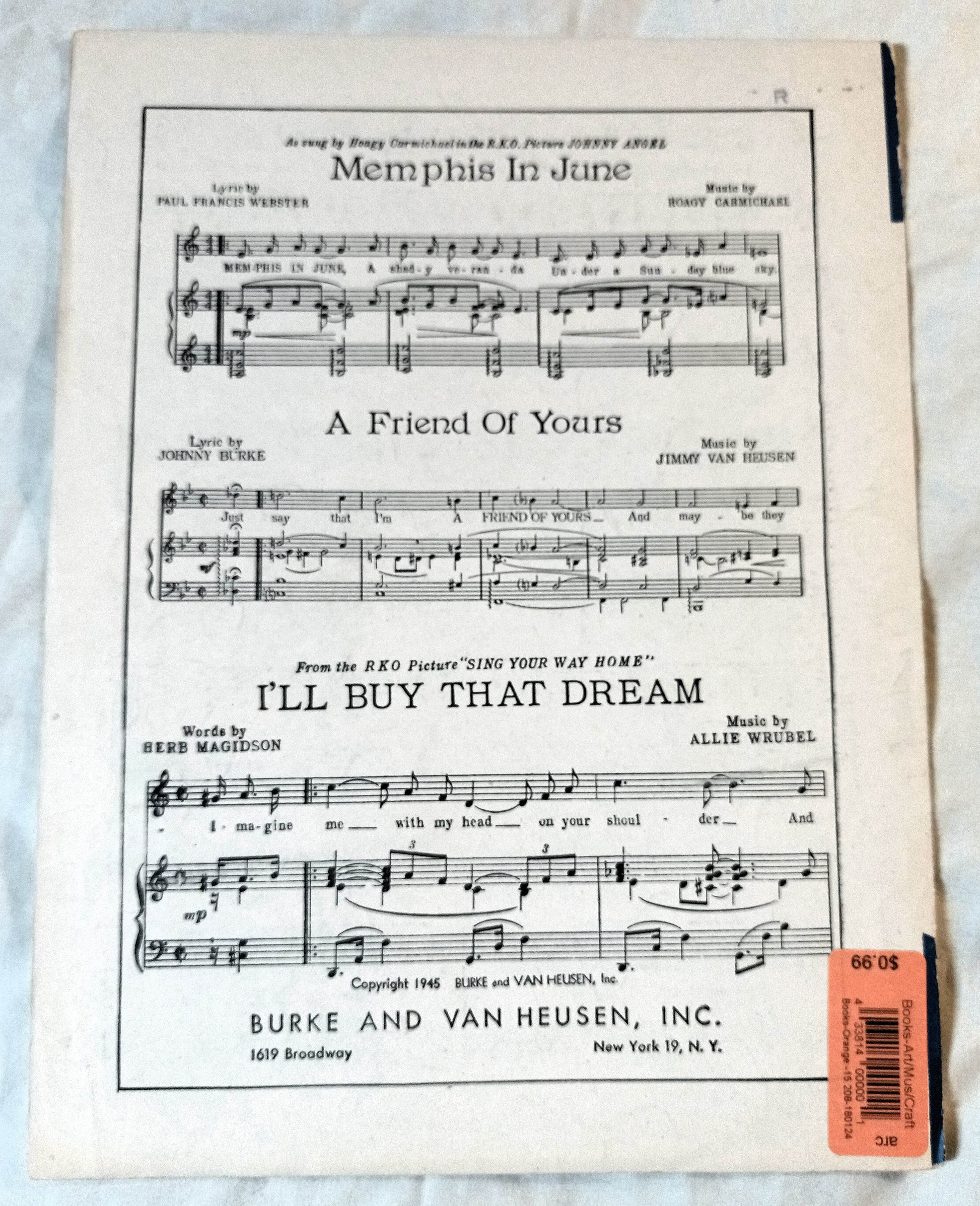 I'll Buy That Dream Sing Your Way Home Jack Haley Sheet Music 1945 - TulipStuff