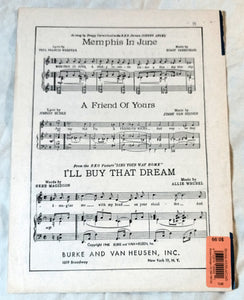 I'll Buy That Dream Sing Your Way Home Jack Haley Sheet Music 1945 - TulipStuff