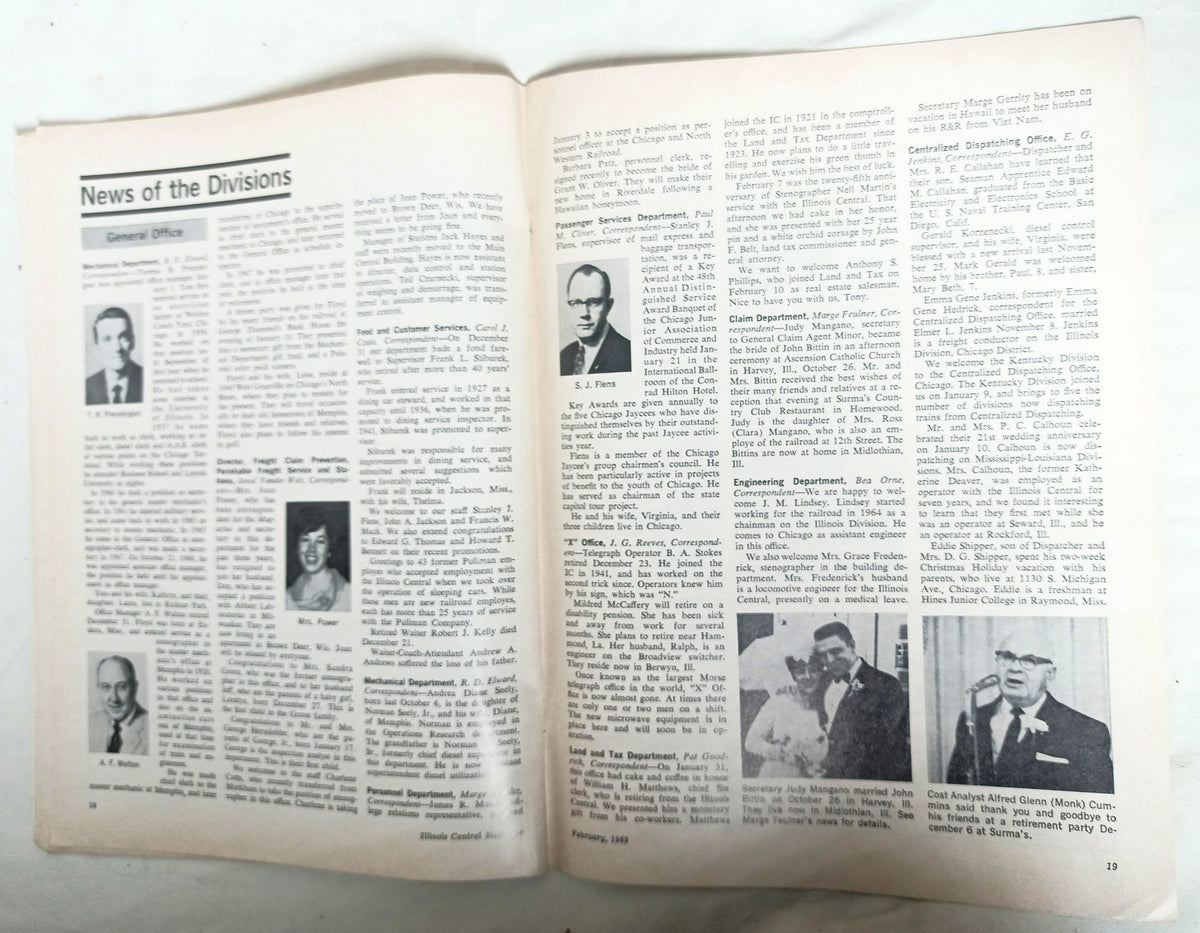 Illinois Central Magazine February 1969 IC Railroad Employees News Monthly - TulipStuff