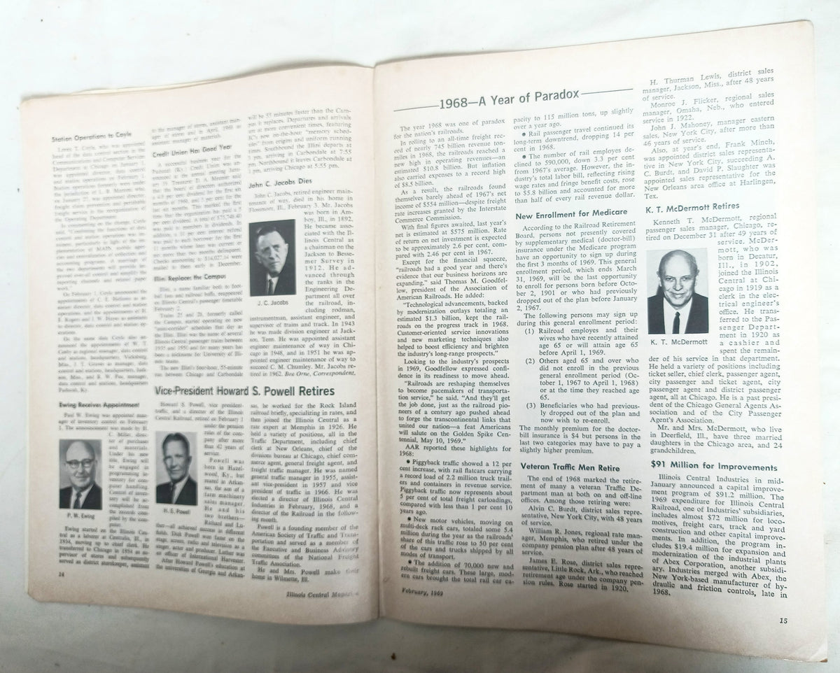 Illinois Central Magazine February 1969 IC Railroad Employees News Monthly - TulipStuff
