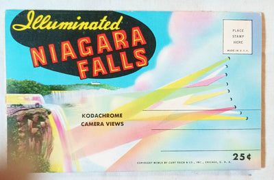 Illuminated Niagara Falls Kodachrome Camera Views Souvenir Folder 1960 - TulipStuff