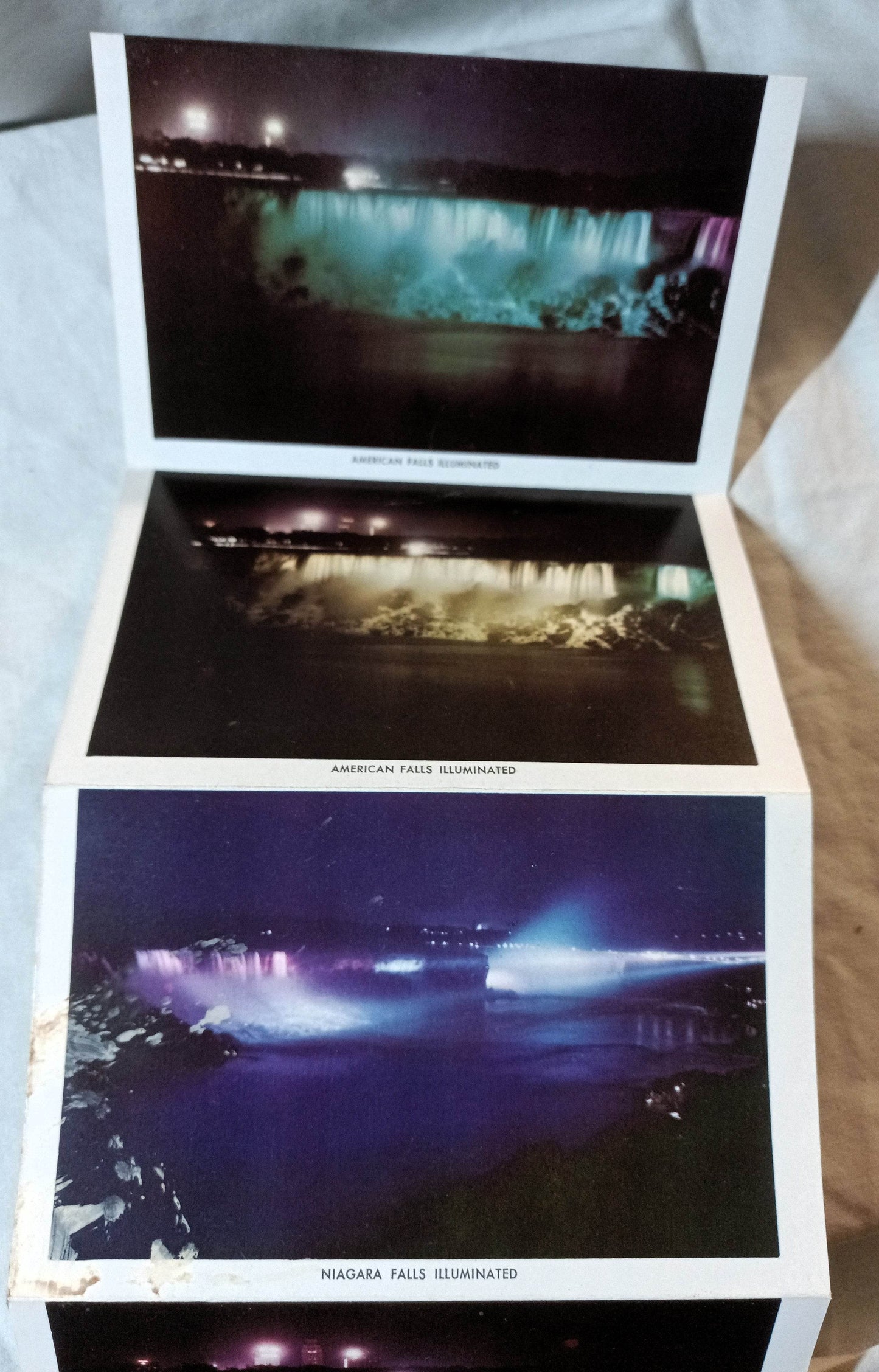 Illuminated Niagara Falls Kodachrome Camera Views Souvenir Folder 1960 - TulipStuff