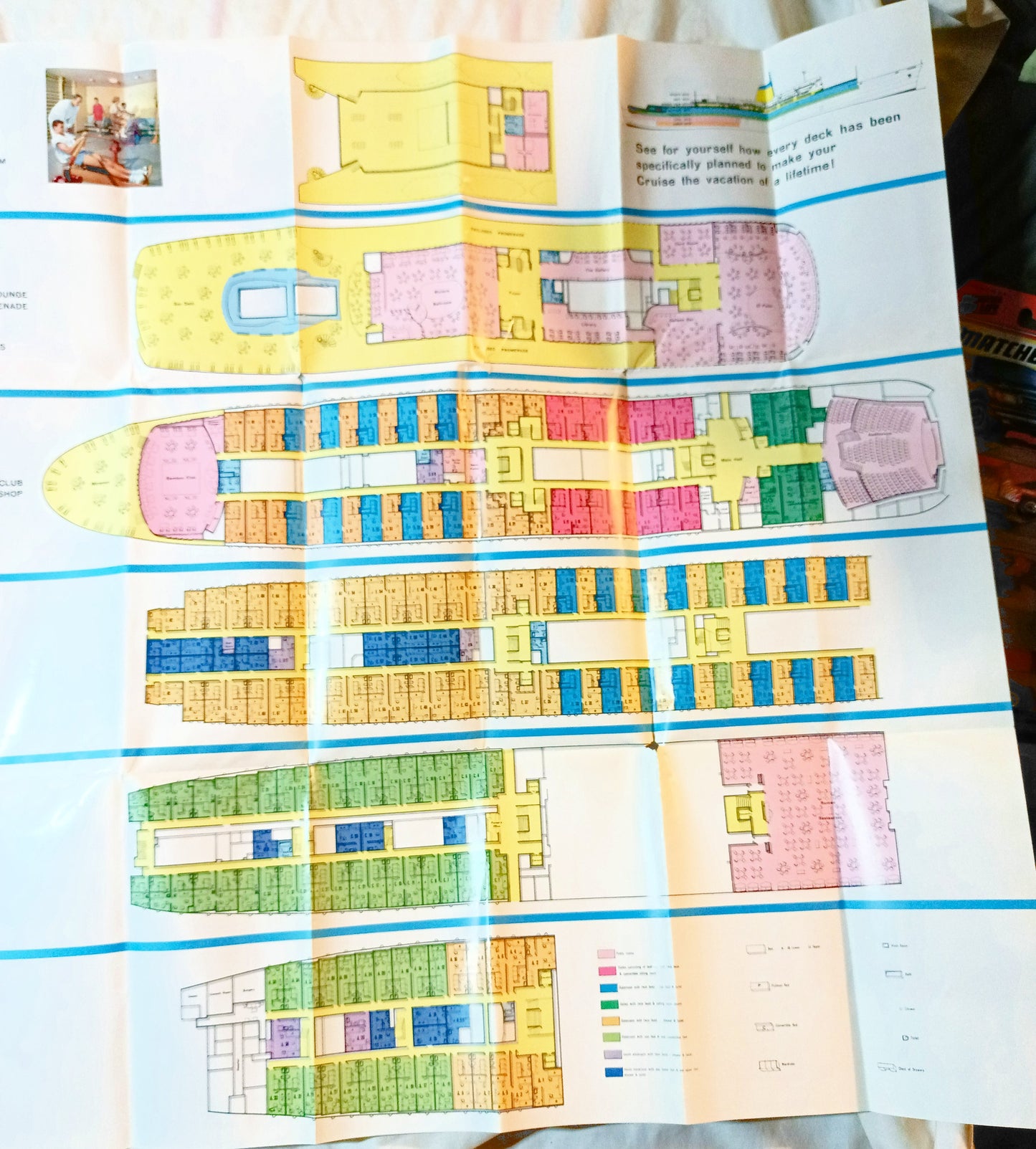 Incres Lines ms Victoria Deck Plans Cruise Brochure 1961 - TulipStuff