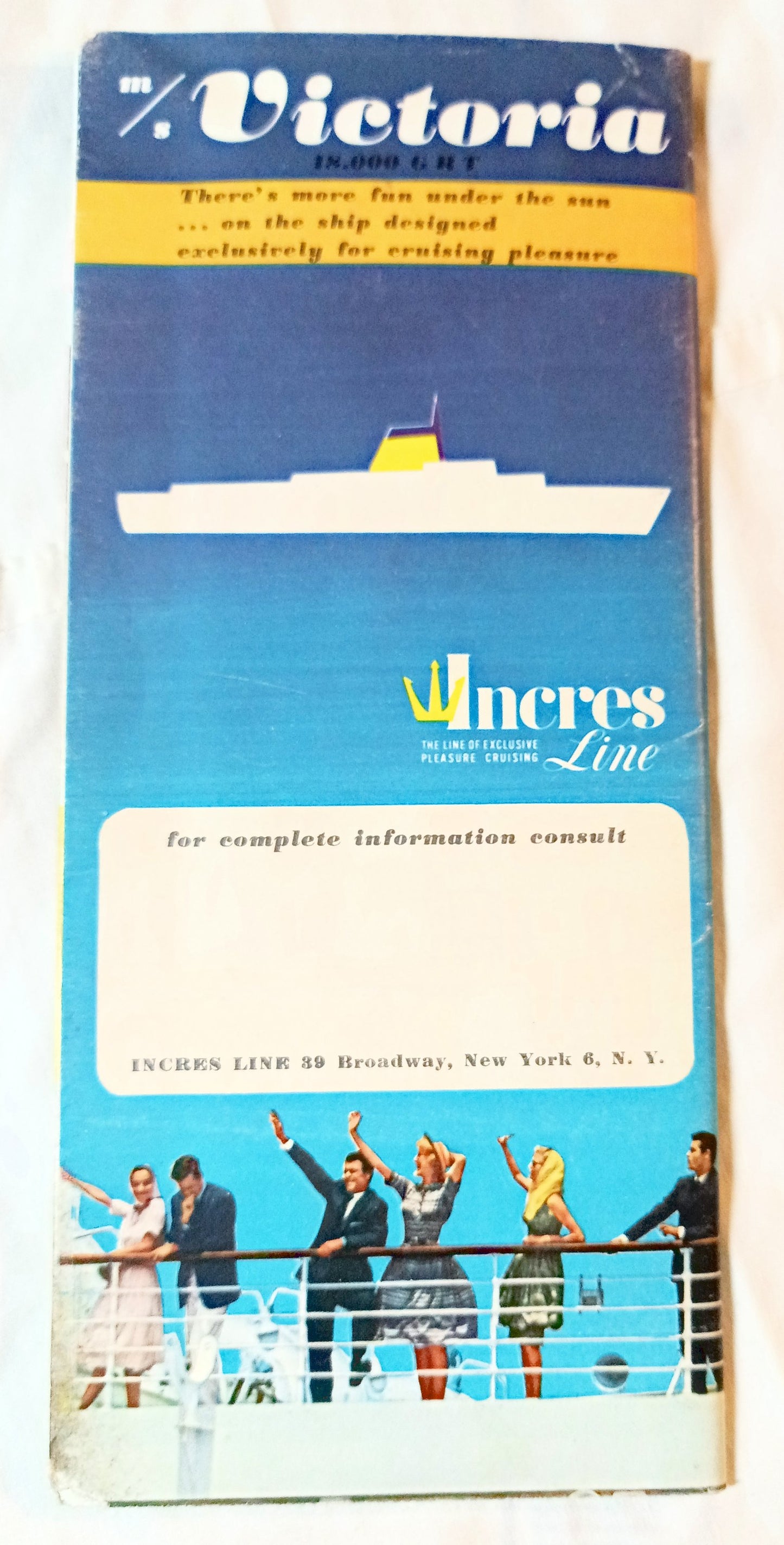 Incres Lines ms Victoria Deck Plans Cruise Brochure 1961 - TulipStuff