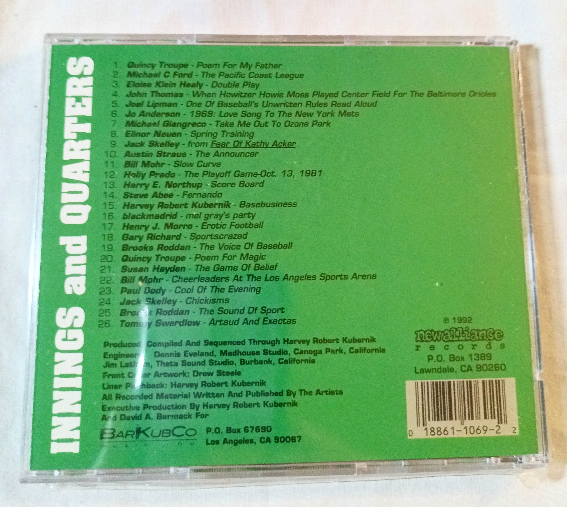 Innings And Quarters V/A Baseball Spoken Word New Alliance 1992 CD - TulipStuff