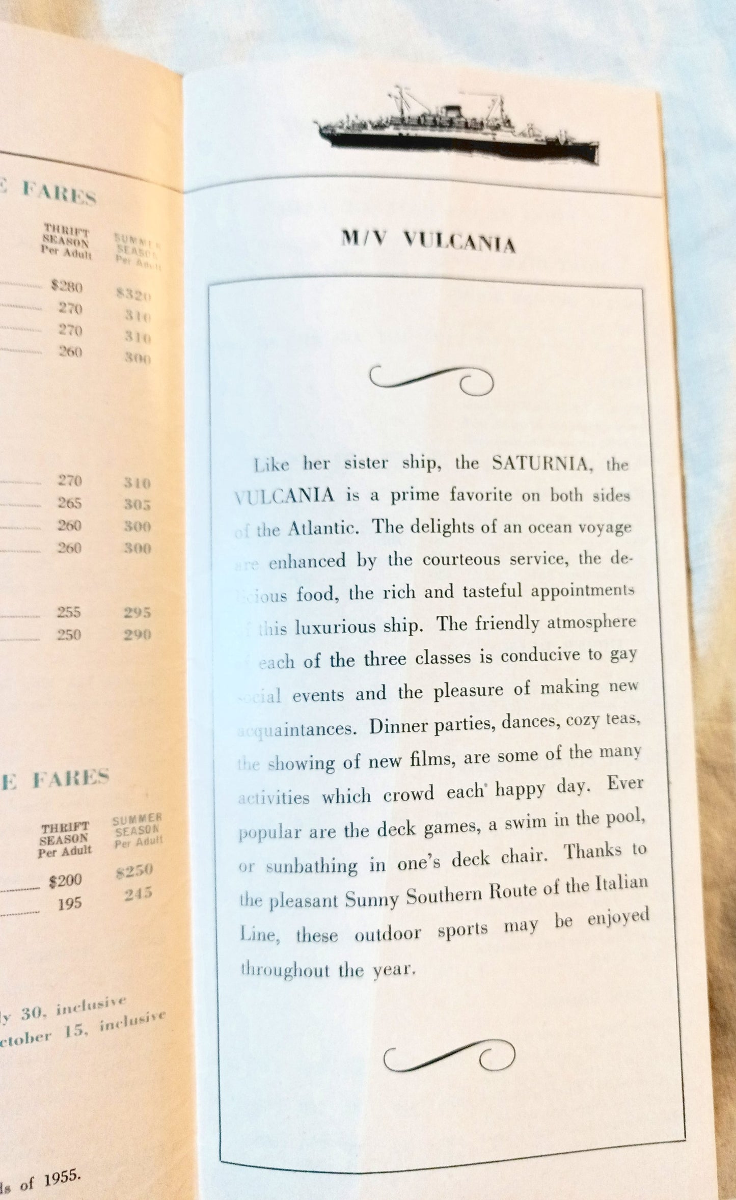 Italian Line 1955 Mediterranean Europe Brochure Andrea Doria Vulcania - TulipStuff