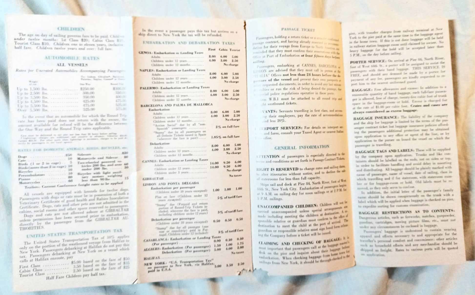 Italian Line 1955 Mediterranean Europe Brochure Andrea Doria Vulcania - TulipStuff