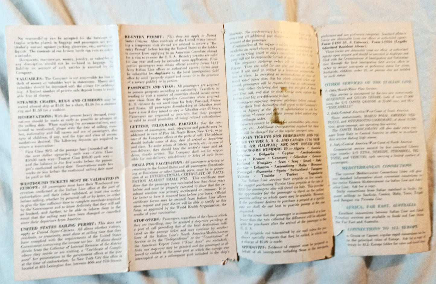 Italian Line 1955 Mediterranean Europe Brochure Andrea Doria Vulcania - TulipStuff