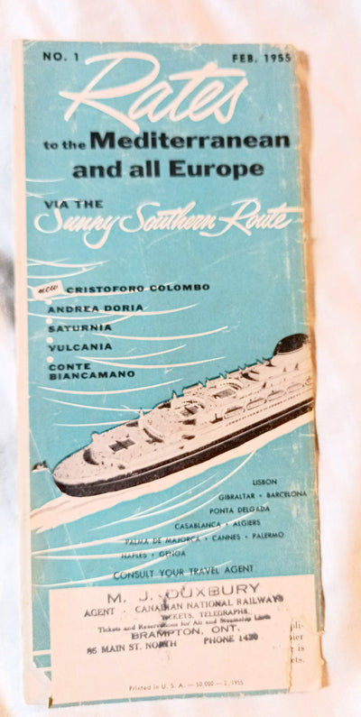 Italian Line 1955 Mediterranean Europe Brochure Andrea Doria Vulcania - TulipStuff