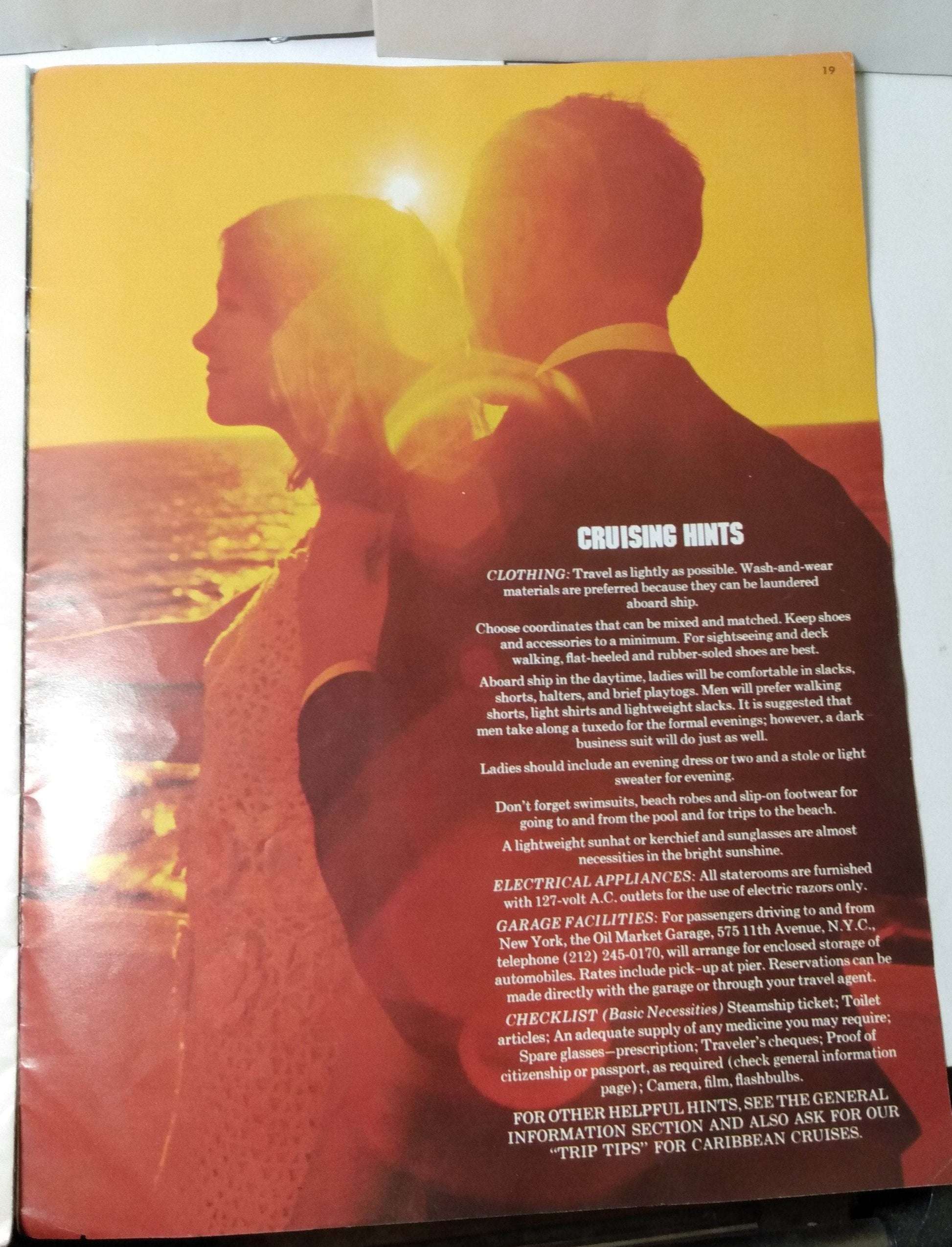 Italian Line 1974 Caribbean Cruises Brochure Michelangelo Raffaello - TulipStuff