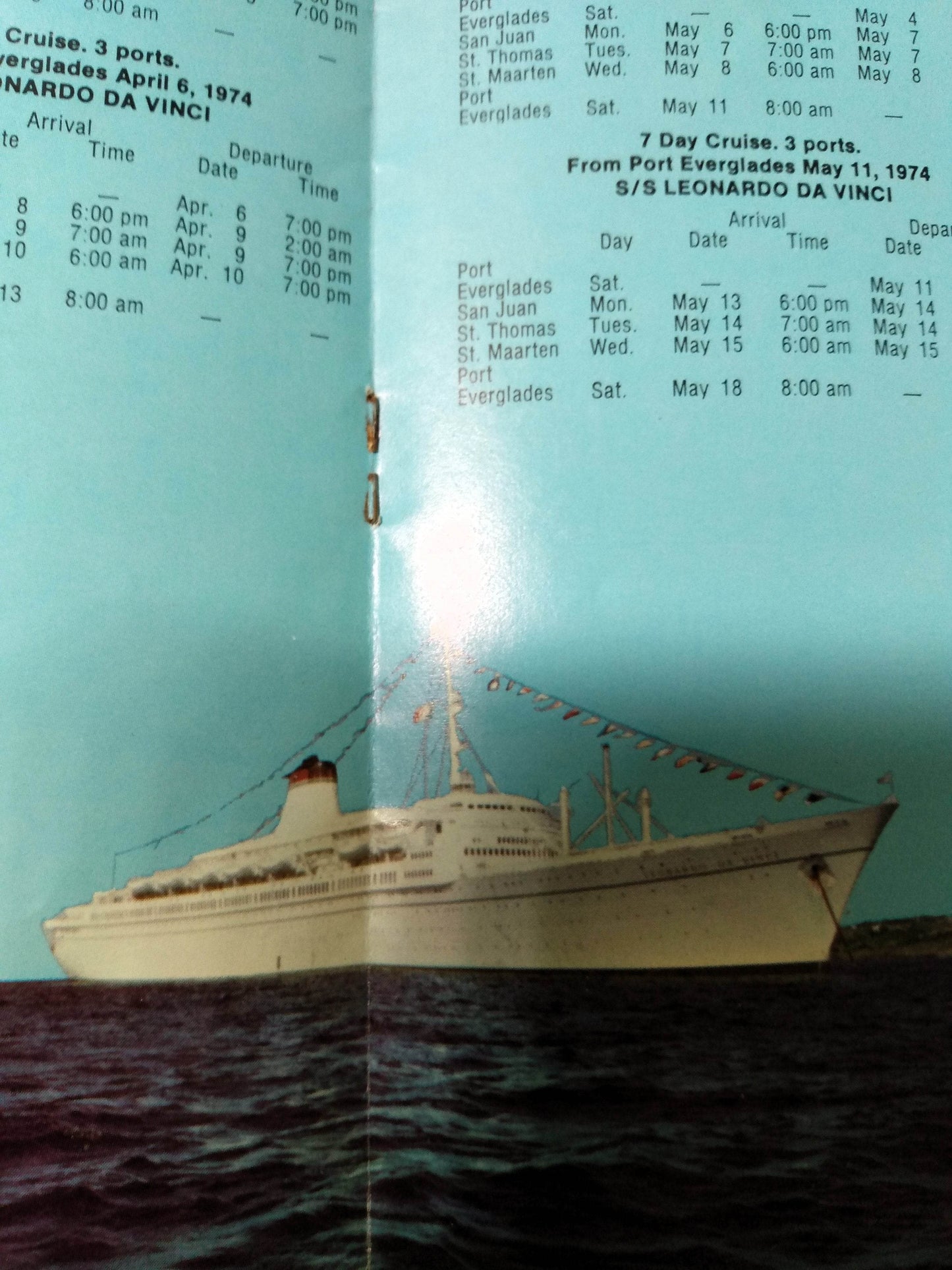 Italian Line 1974 Caribbean Cruises Brochure Michelangelo Raffaello - TulipStuff