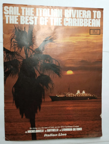 Italian Line 1974 Caribbean Cruises Brochure Michelangelo Raffaello - TulipStuff
