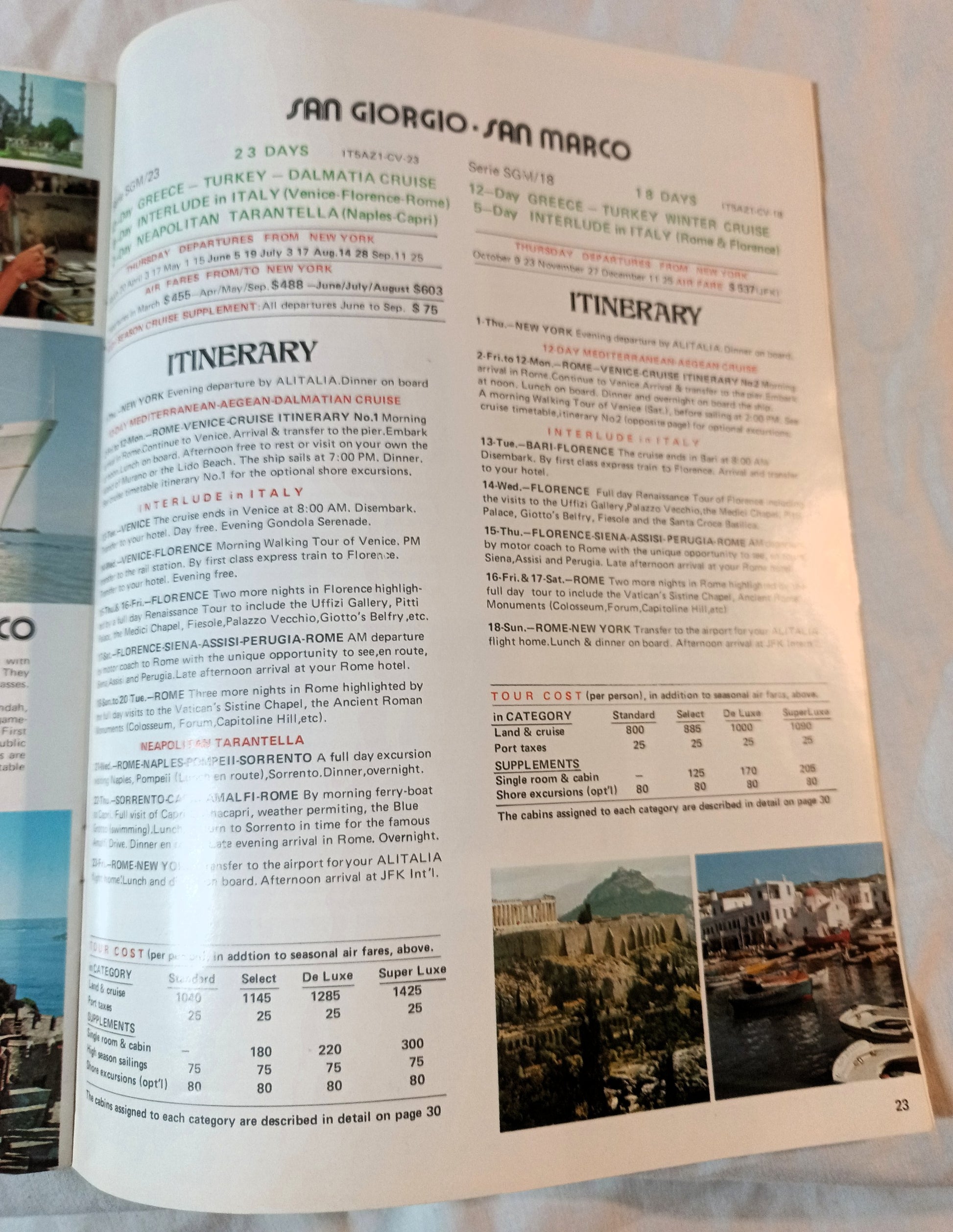 Italian Line Adriatica Line Alitalia 1975 Mediterranean Africa Fly Cruises - TulipStuff
