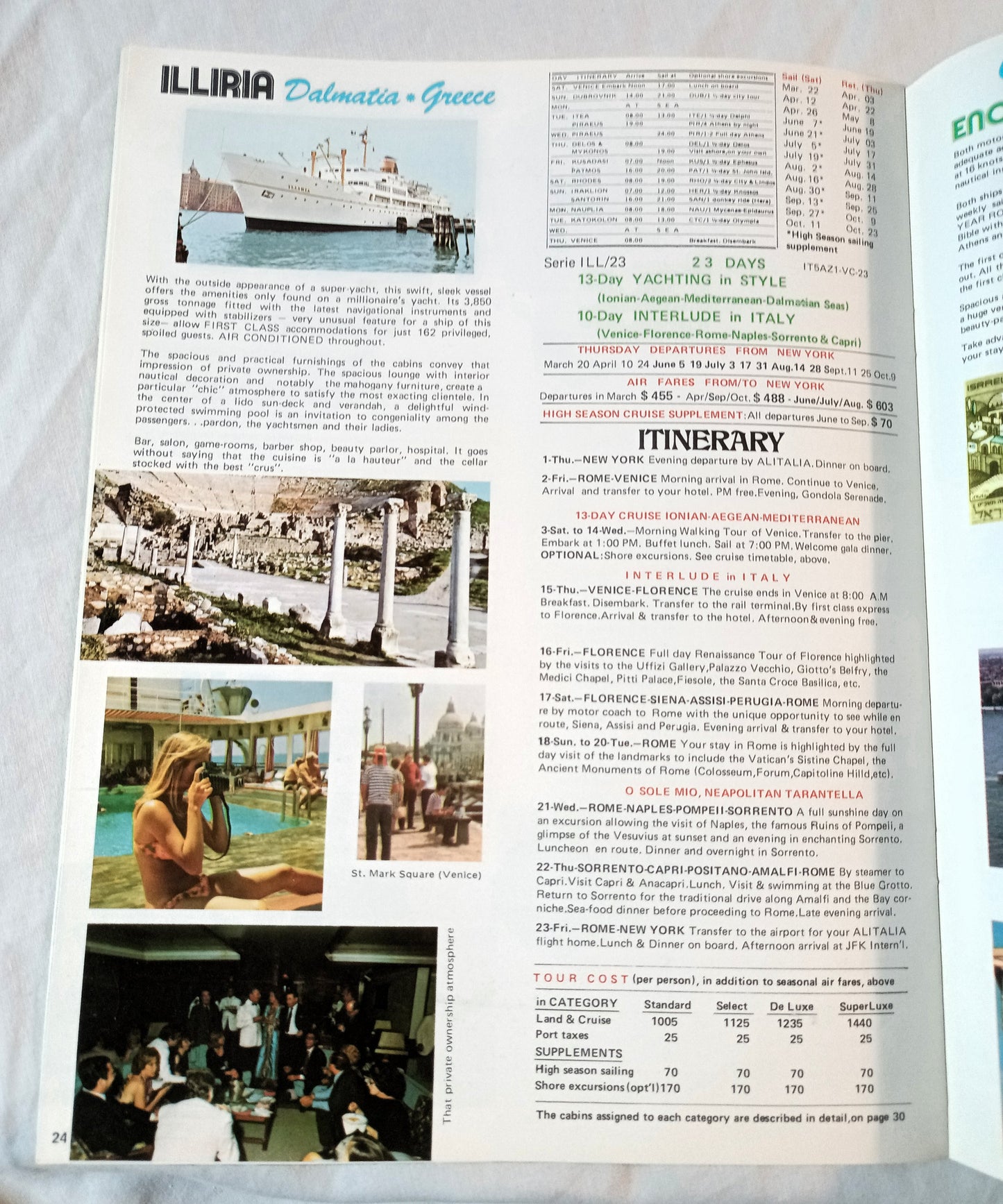 Italian Line Adriatica Line Alitalia 1975 Mediterranean Africa Fly Cruises - TulipStuff