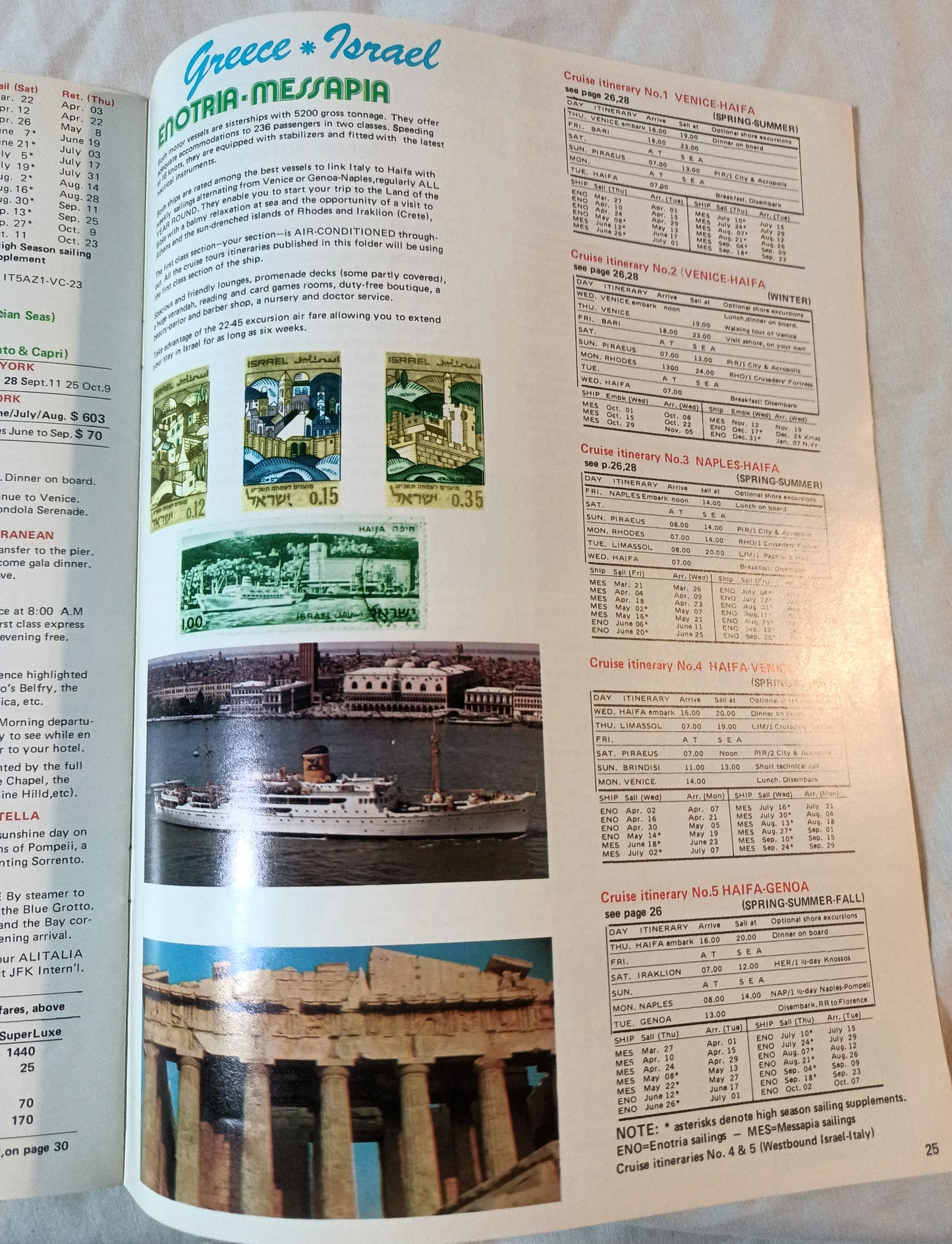 Italian Line Adriatica Line Alitalia 1975 Mediterranean Africa Fly Cruises - TulipStuff