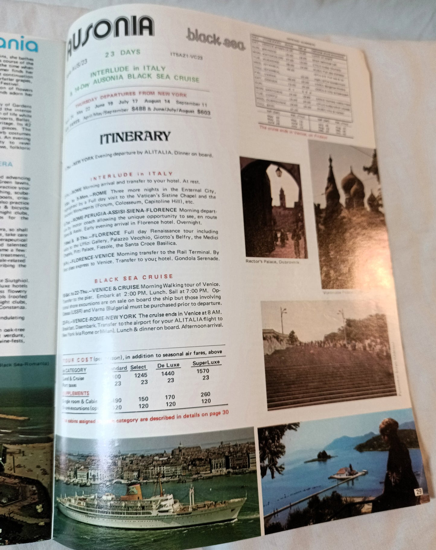 Italian Line Adriatica Line Alitalia 1975 Mediterranean Africa Fly Cruises - TulipStuff