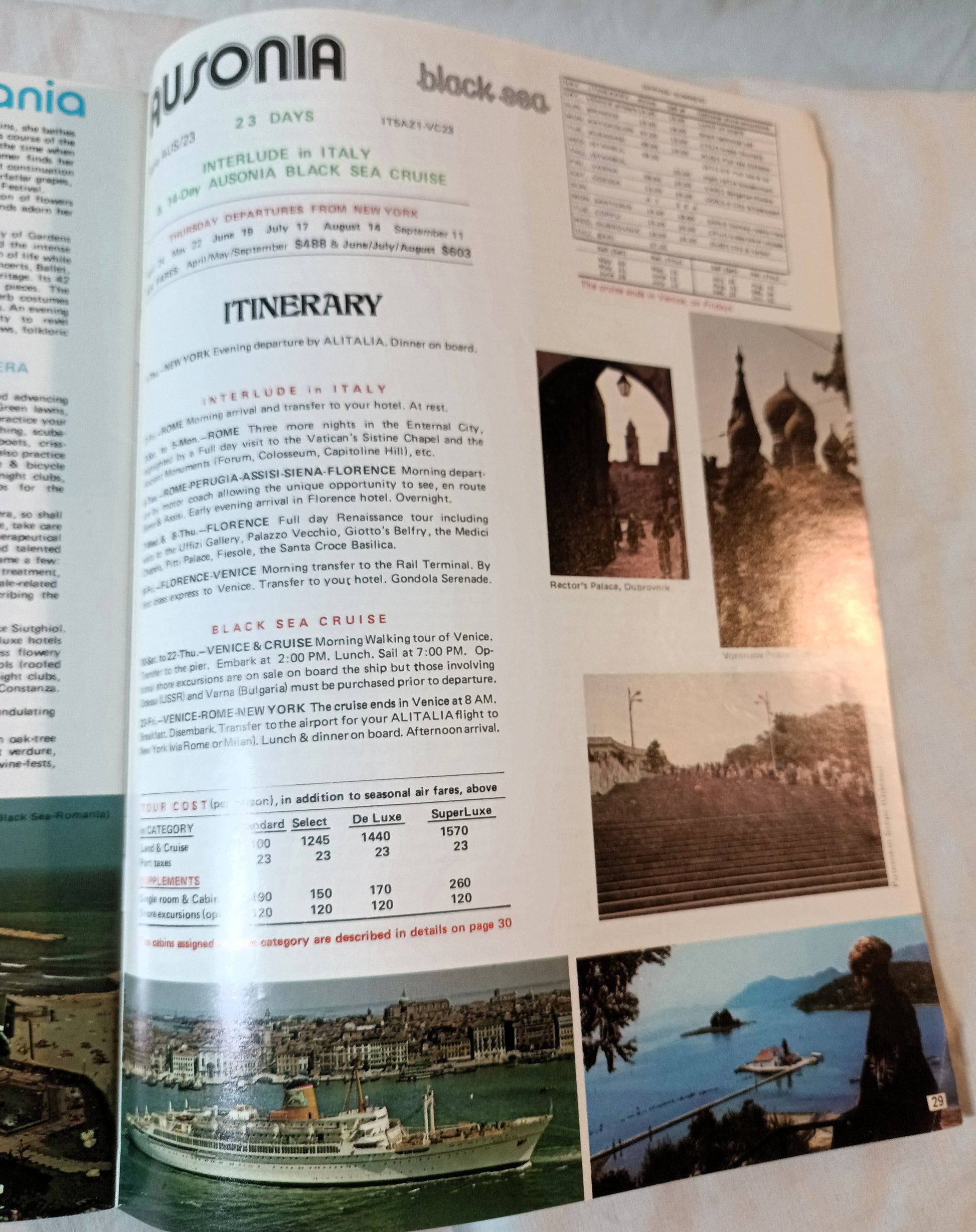 Italian Line Adriatica Line Alitalia 1975 Mediterranean Africa Fly Cruises - TulipStuff