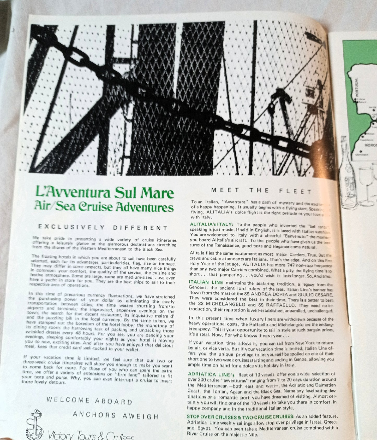 Italian Line Adriatica Line Alitalia 1975 Mediterranean Africa Fly Cruises - TulipStuff
