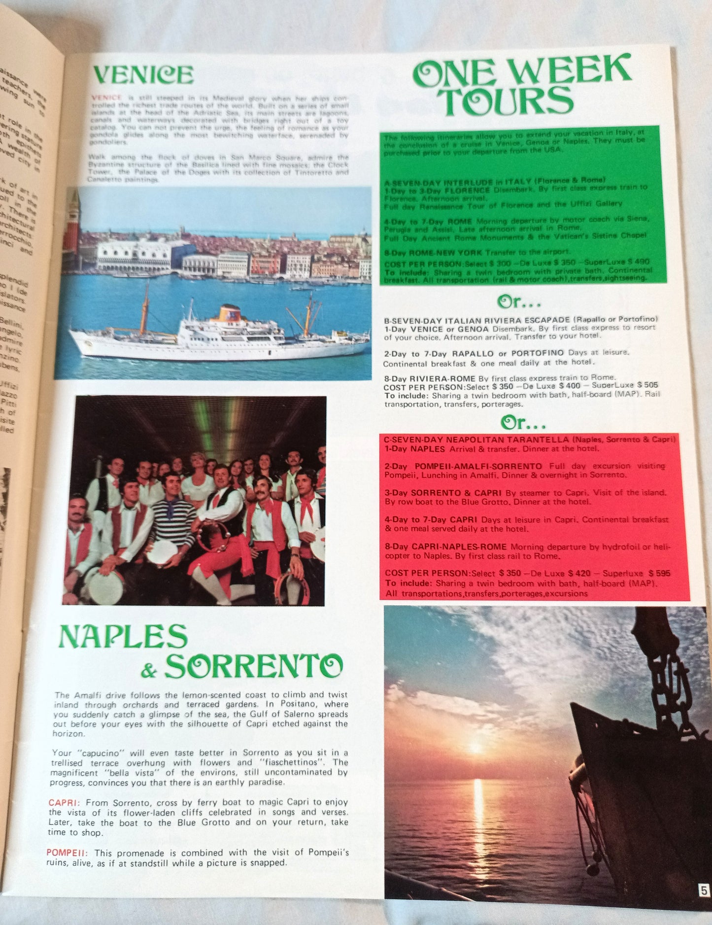 Italian Line Adriatica Line Alitalia 1975 Mediterranean Africa Fly Cruises - TulipStuff