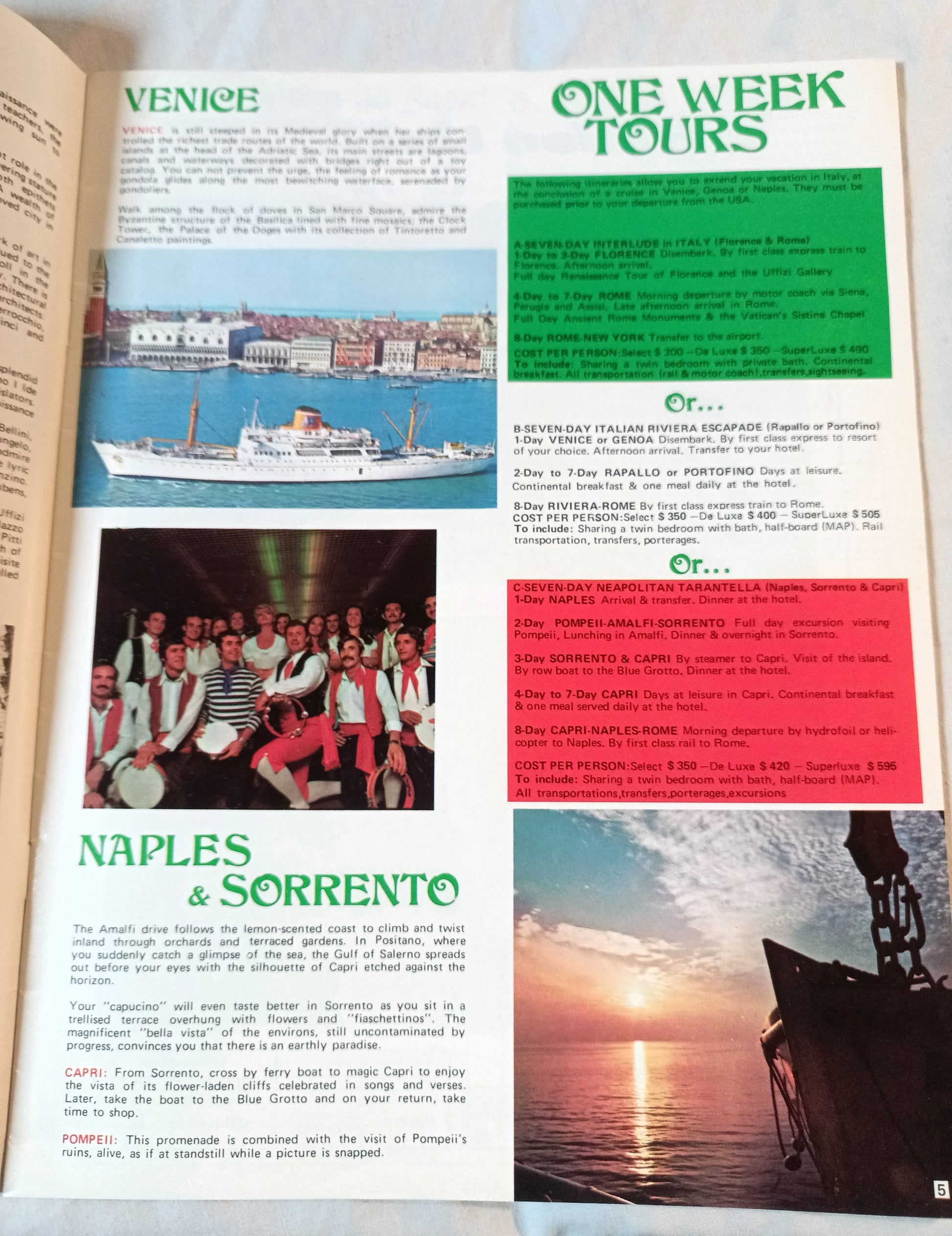 Italian Line Adriatica Line Alitalia 1975 Mediterranean Africa Fly Cruises - TulipStuff
