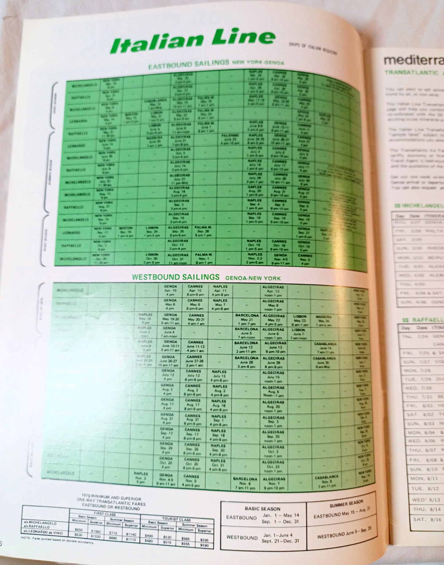 Italian Line Adriatica Line Alitalia 1975 Mediterranean Africa Fly Cruises - TulipStuff