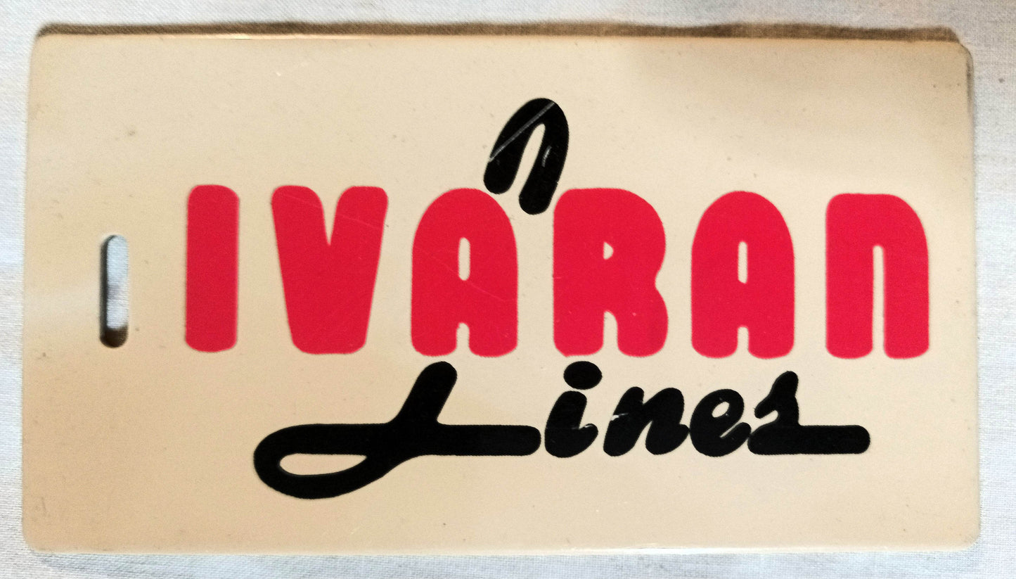 Ivaran Lines M/V San Antonio Hard Plastic Luggage Tag 1997 - TulipStuff