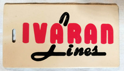 Ivaran Lines M/V San Antonio Hard Plastic Luggage Tag 1997 - TulipStuff