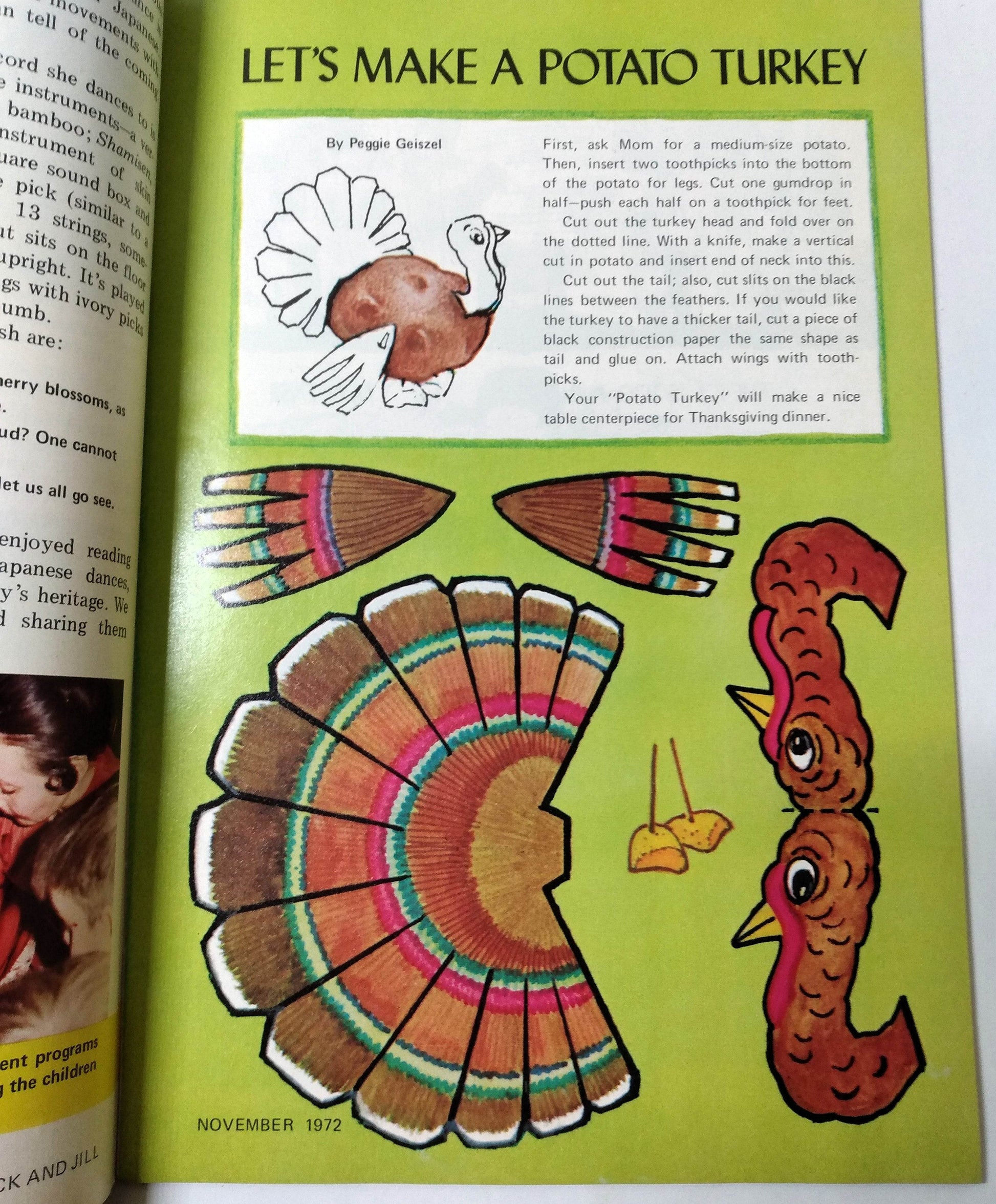 Jack and Jill Magazine Thangsgiving Issue November 1972 Manchester Bob - TulipStuff