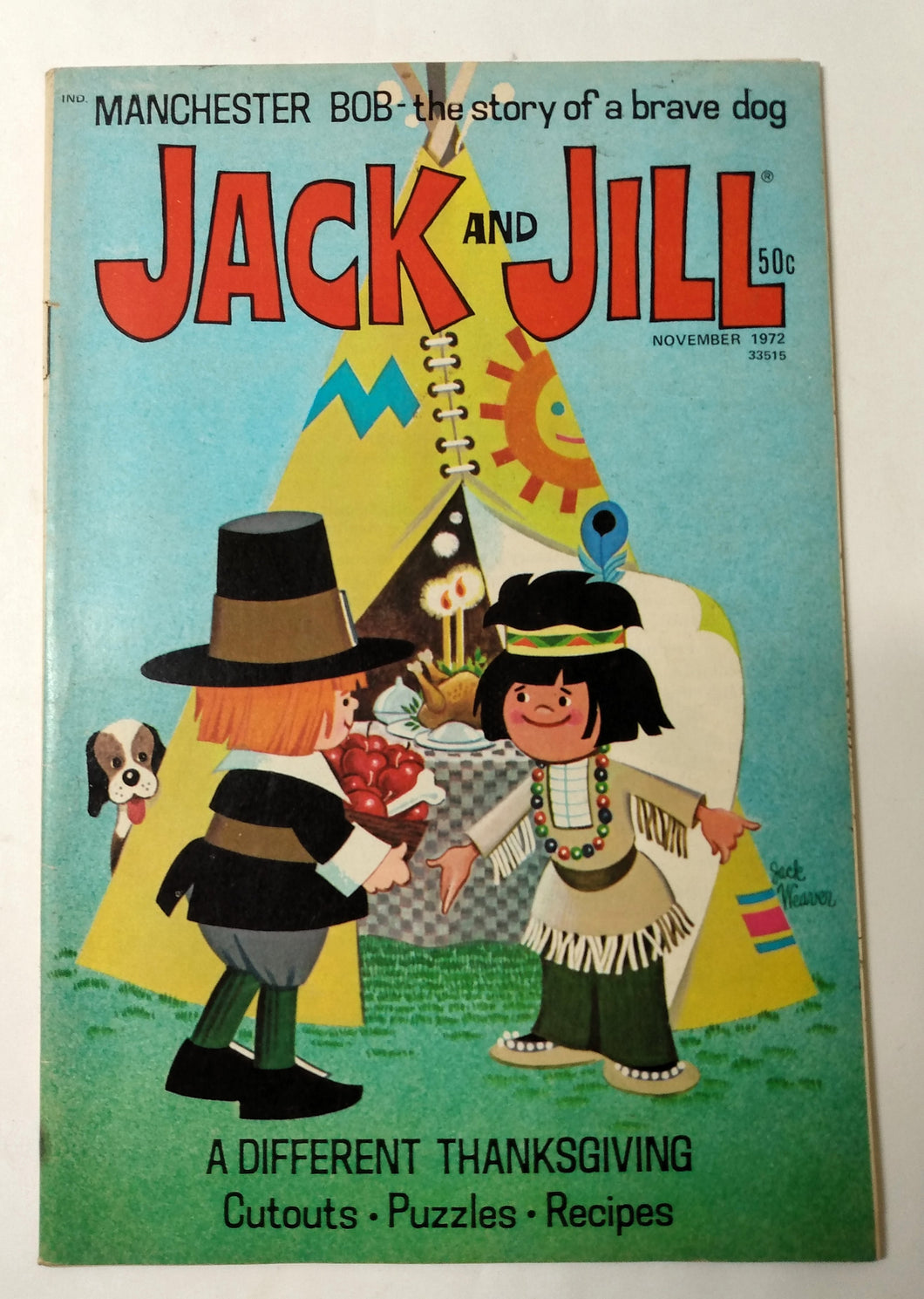 Jack and Jill Magazine Thangsgiving Issue November 1972 Manchester Bob - TulipStuff