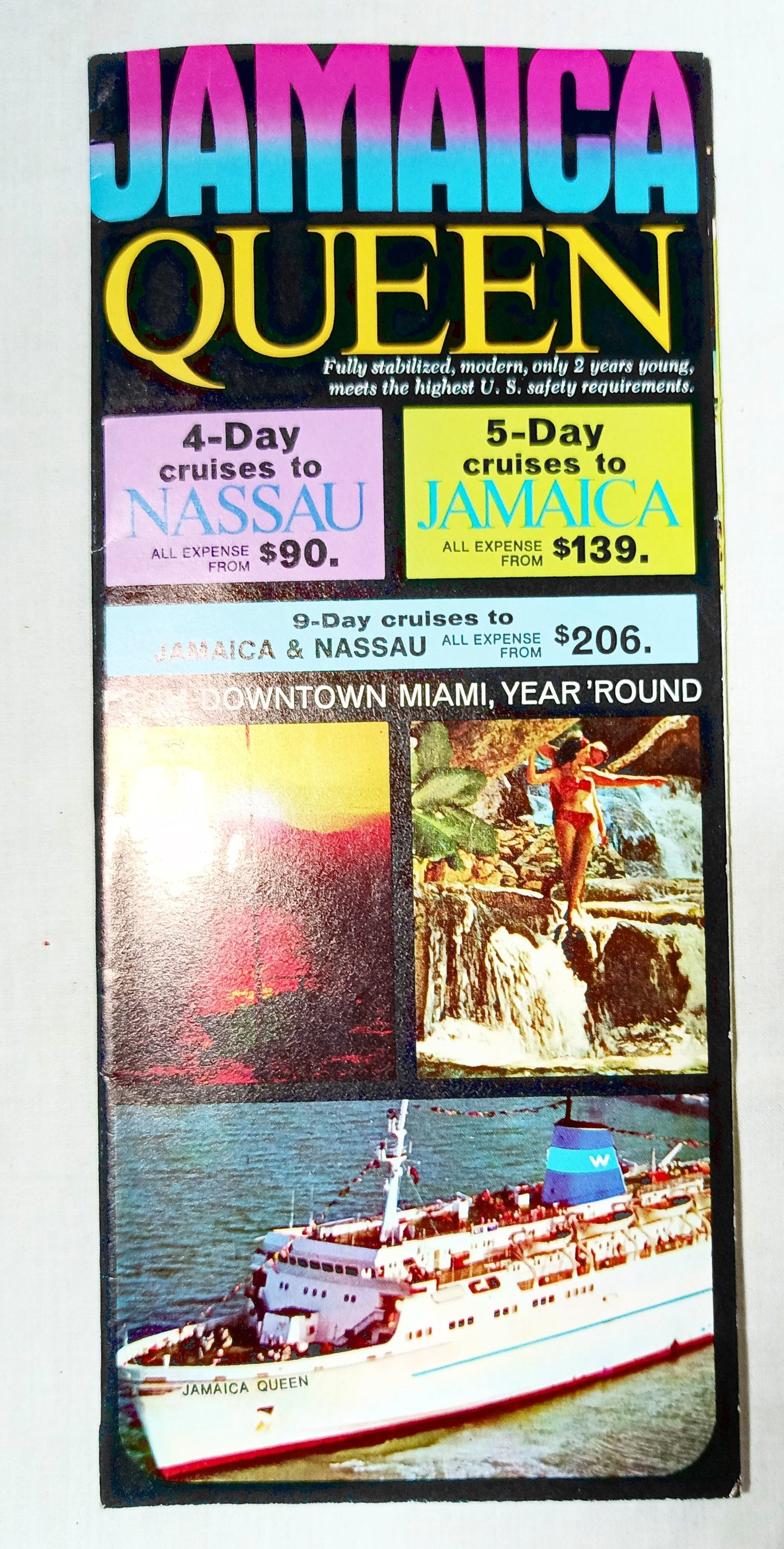 Jamaica Queen Continental Cruise Lines Nassau/Jamaica Brochure 1968 - TulipStuff