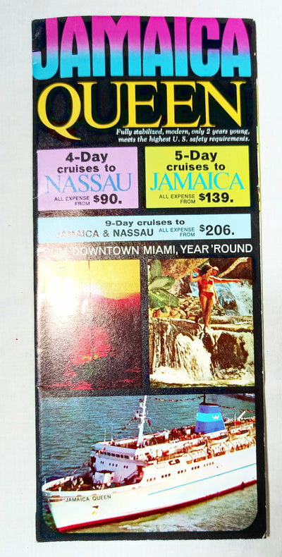 Jamaica Queen Continental Cruise Lines Nassau/Jamaica Brochure 1968 - TulipStuff