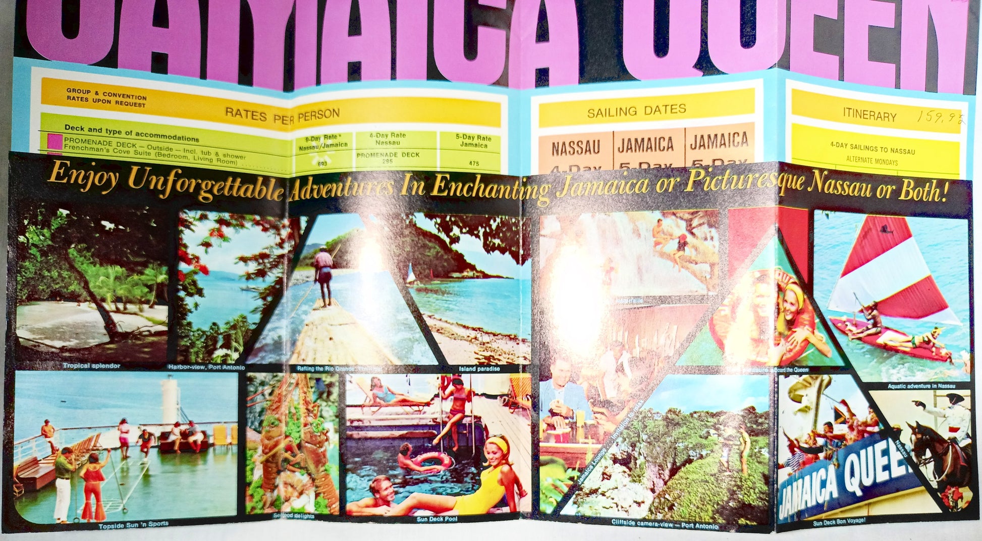 Jamaica Queen Continental Cruise Lines Nassau/Jamaica Brochure 1968 - TulipStuff