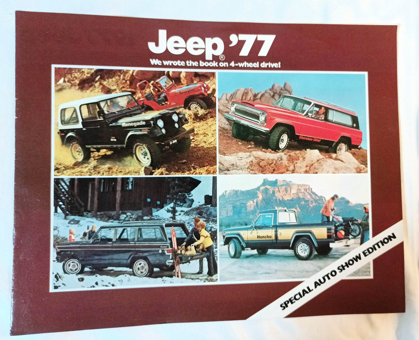 Jeep 1977 Auto Show Edition Brochure CJ-7 Pickup Cherokee Renegade - TulipStuff