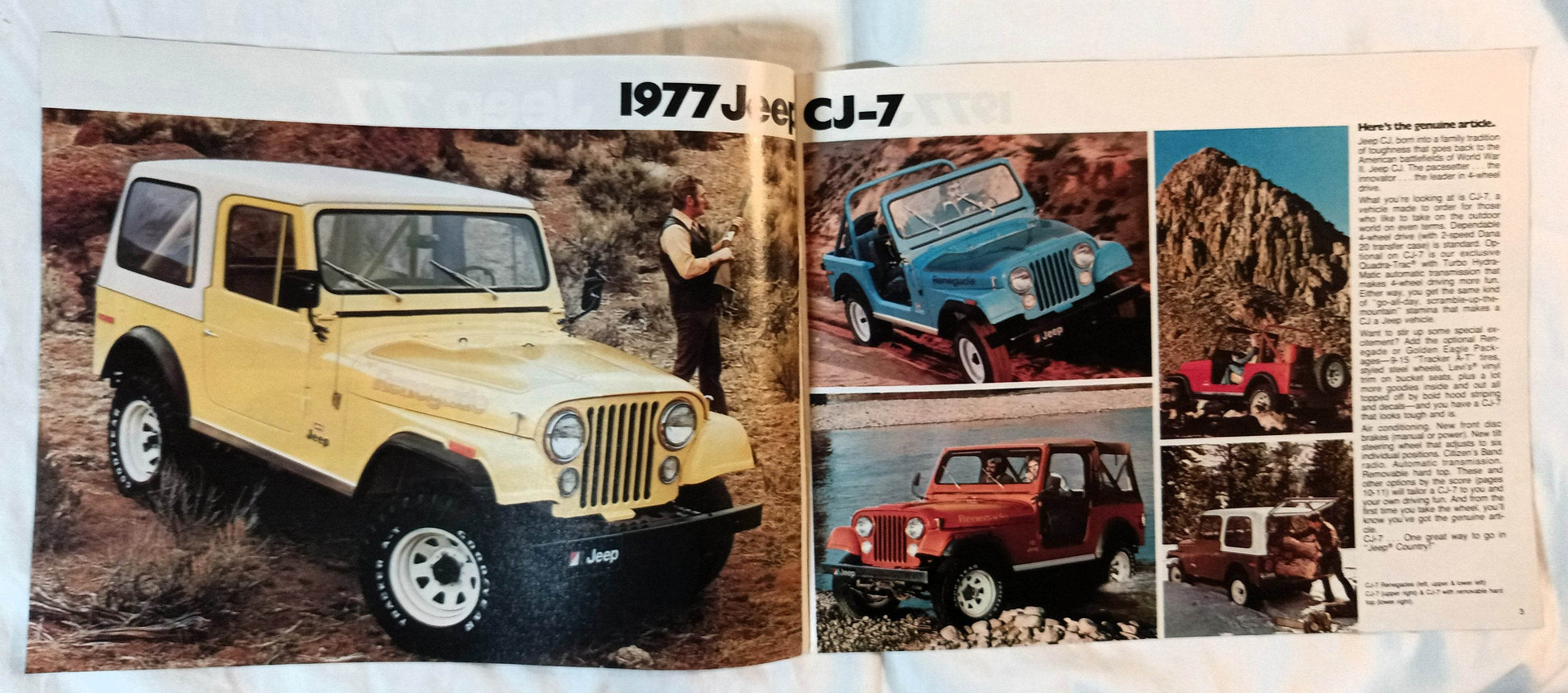 Jeep 1977 Auto Show Edition Brochure CJ-7 Pickup Cherokee Renegade - TulipStuff