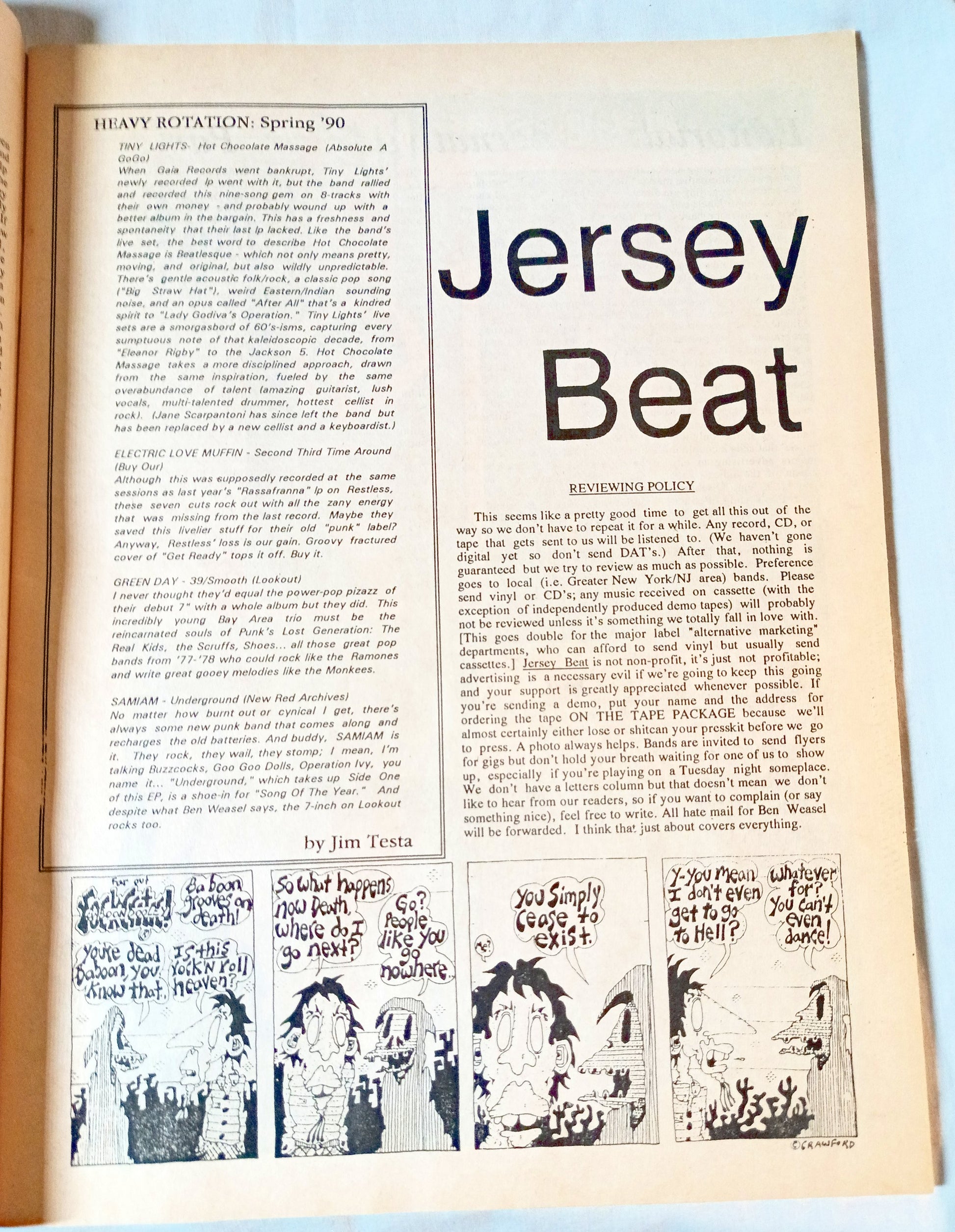 Jersey Beat #40 Summer 1990 Punk Fanzine Jawbreaker ABC No Rio A.O.D. - TulipStuff