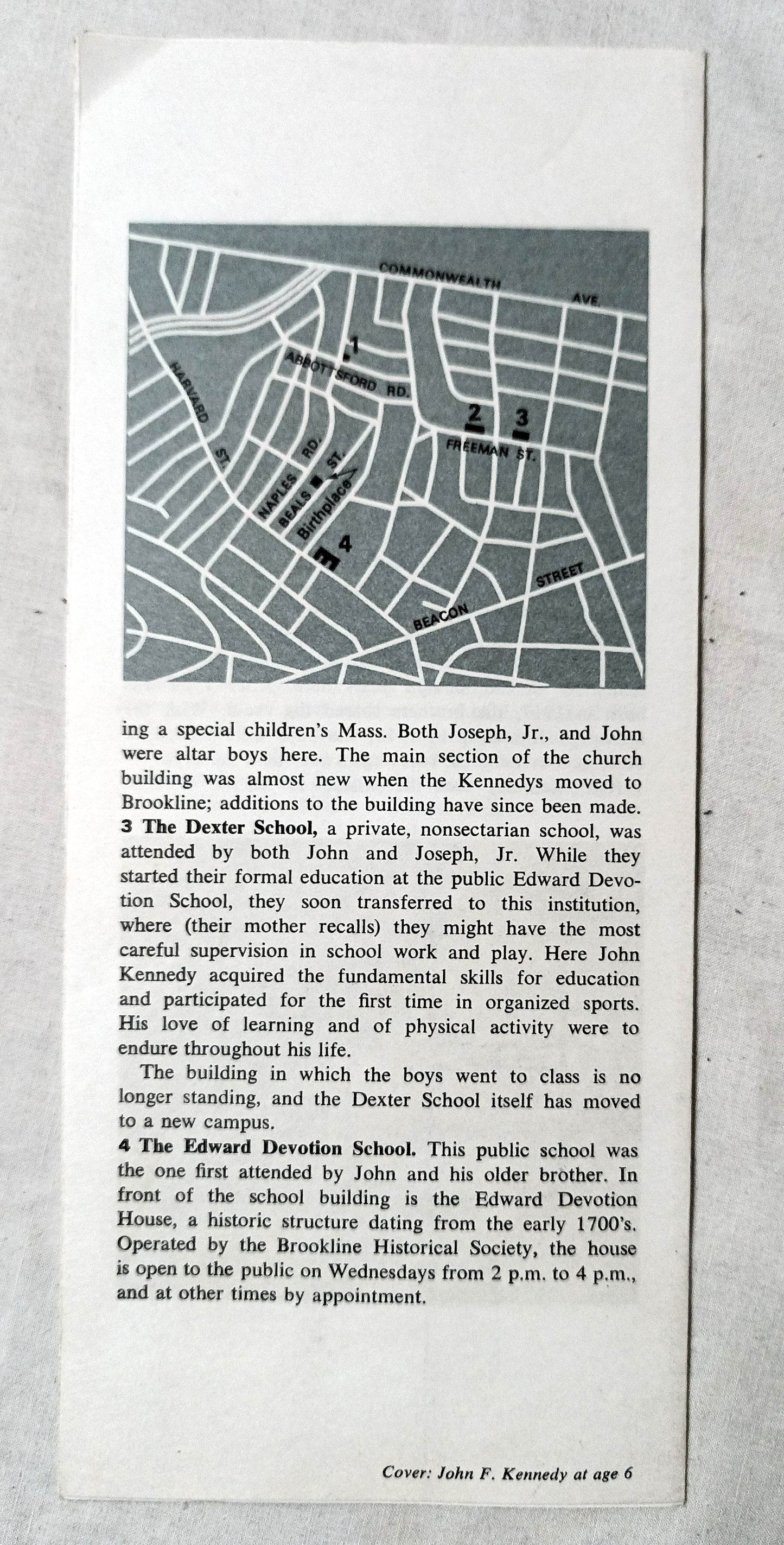 John Fitzgerald Kennedy National Historic Site Brookline Brochure 1973 - TulipStuff