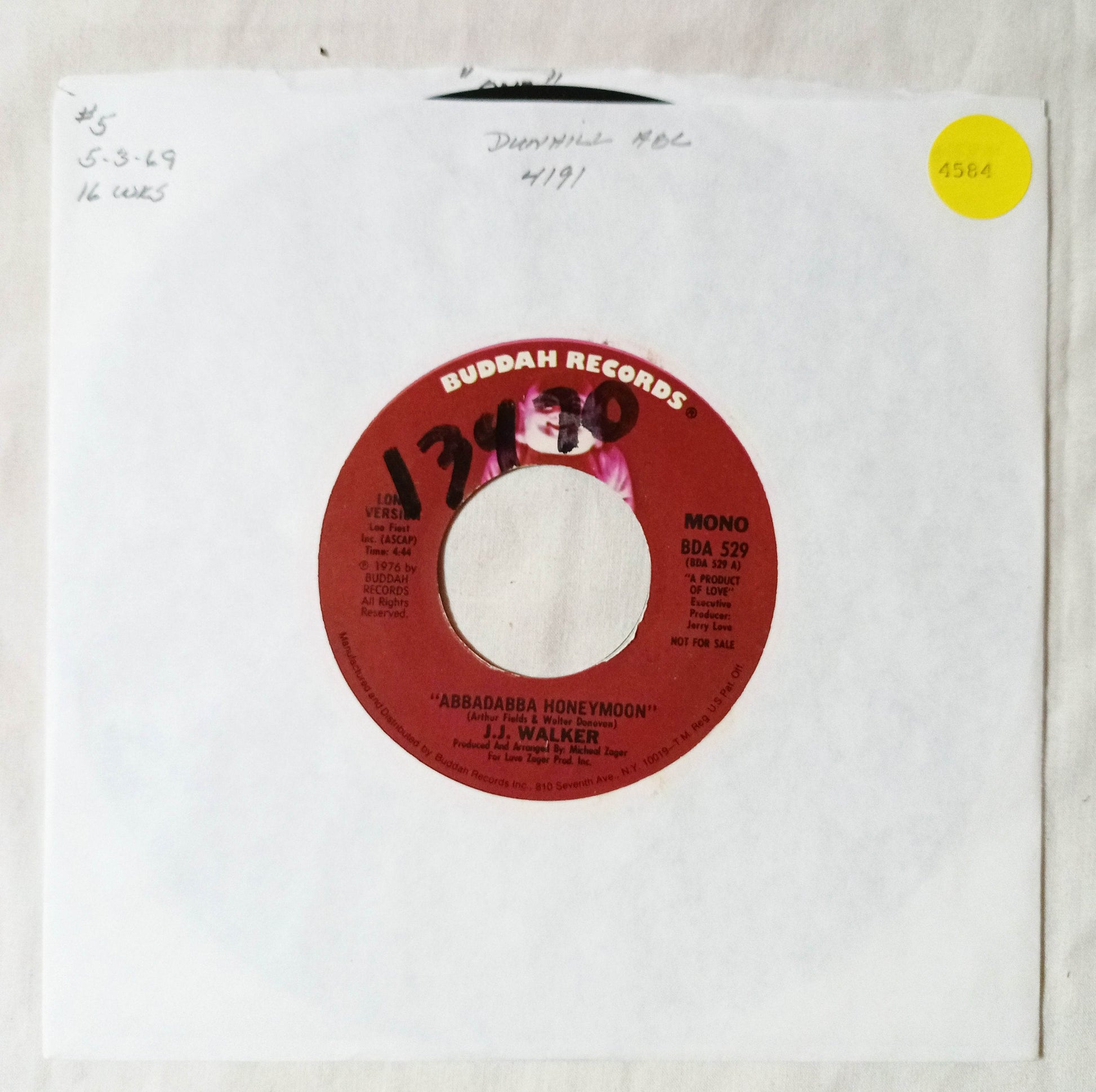 Jimmie J.J. Walker Abbadabba Honeymoon 7" Vinyl Buddah Promo 1976