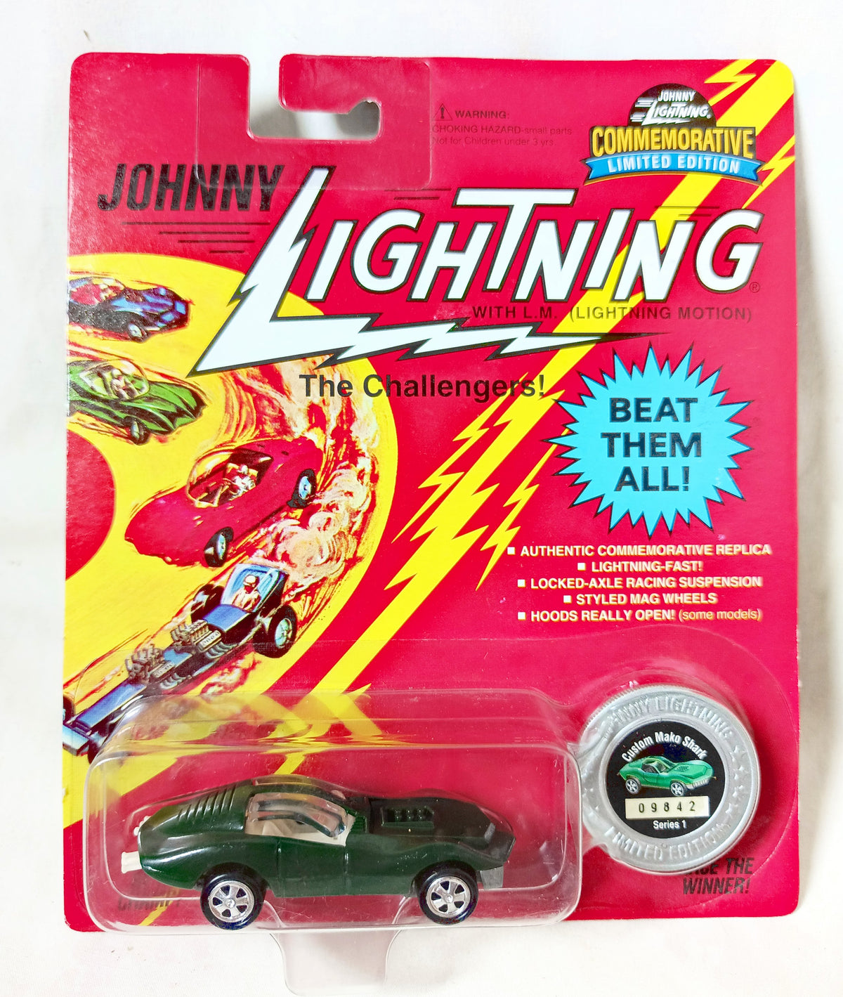 Johnny Lightning Commemorative Custom Mako Shark Green Ltd Ed 1995 - TulipStuff