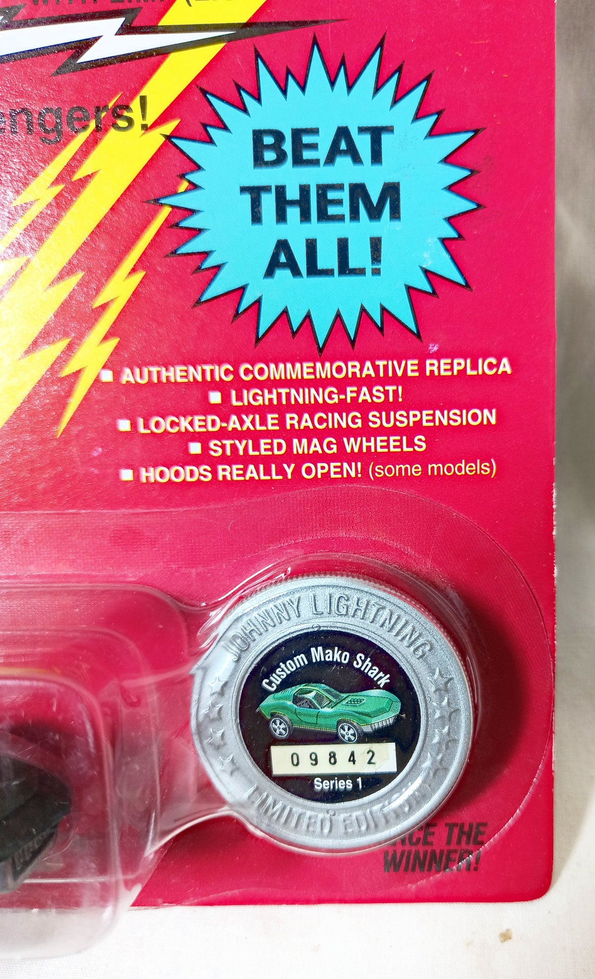 Johnny Lightning Commemorative Custom Mako Shark Green Ltd Ed 1995 - TulipStuff
